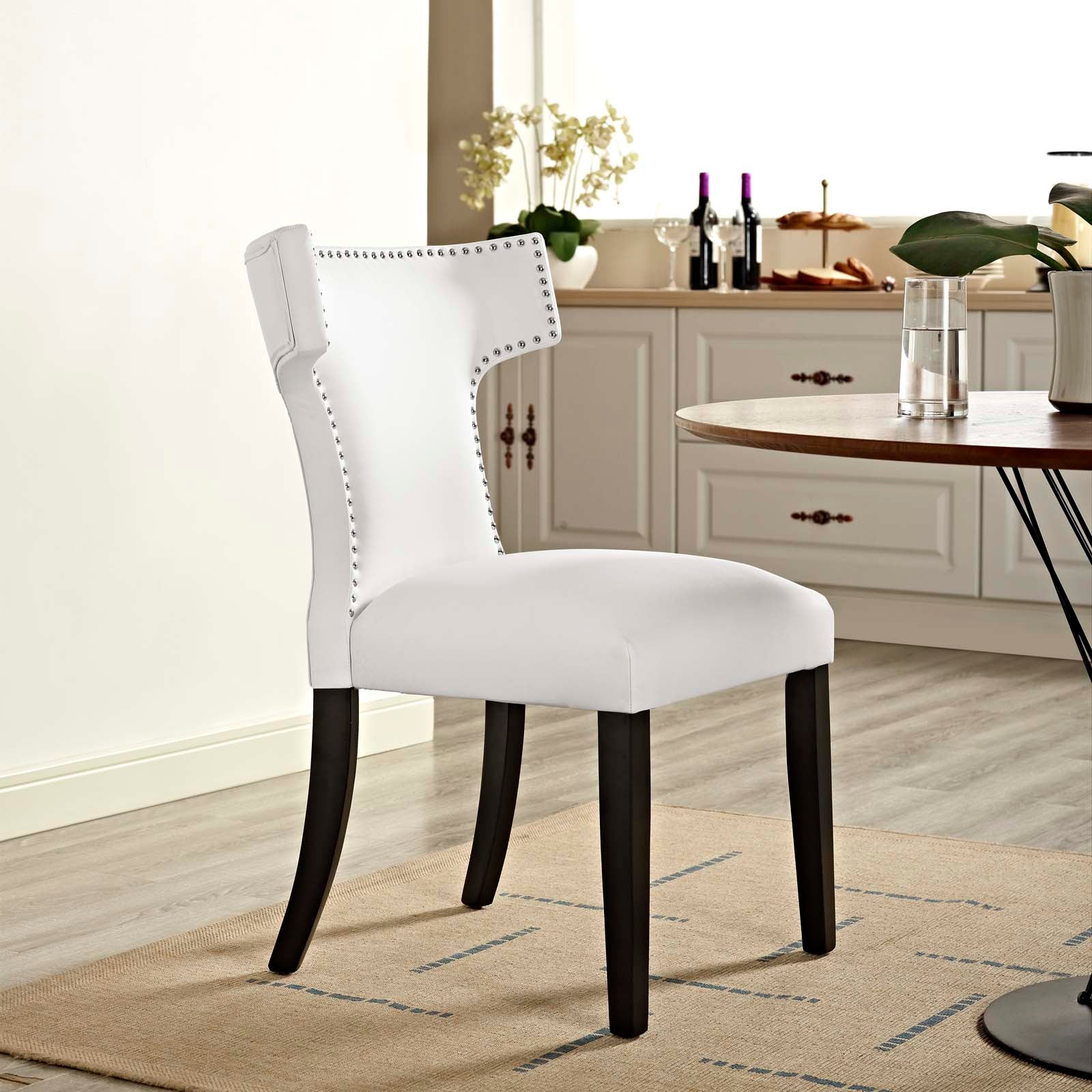 Curve Vegan Leather Dining Chair by Modway
