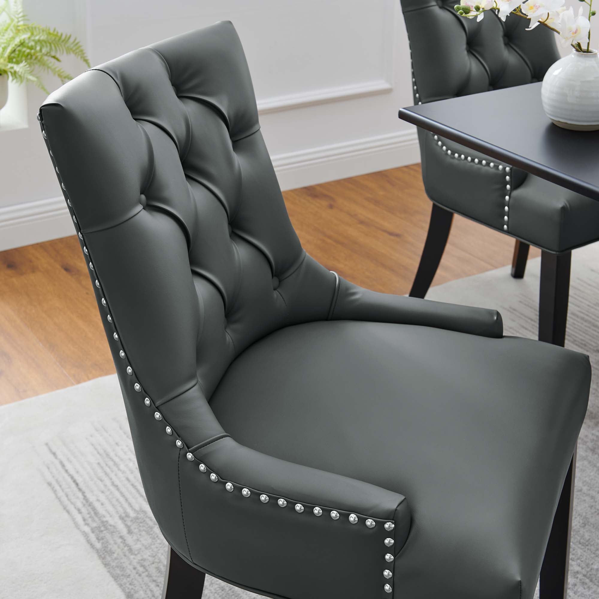 Regent Tufted Vegan Leather Dining Chair by Modway