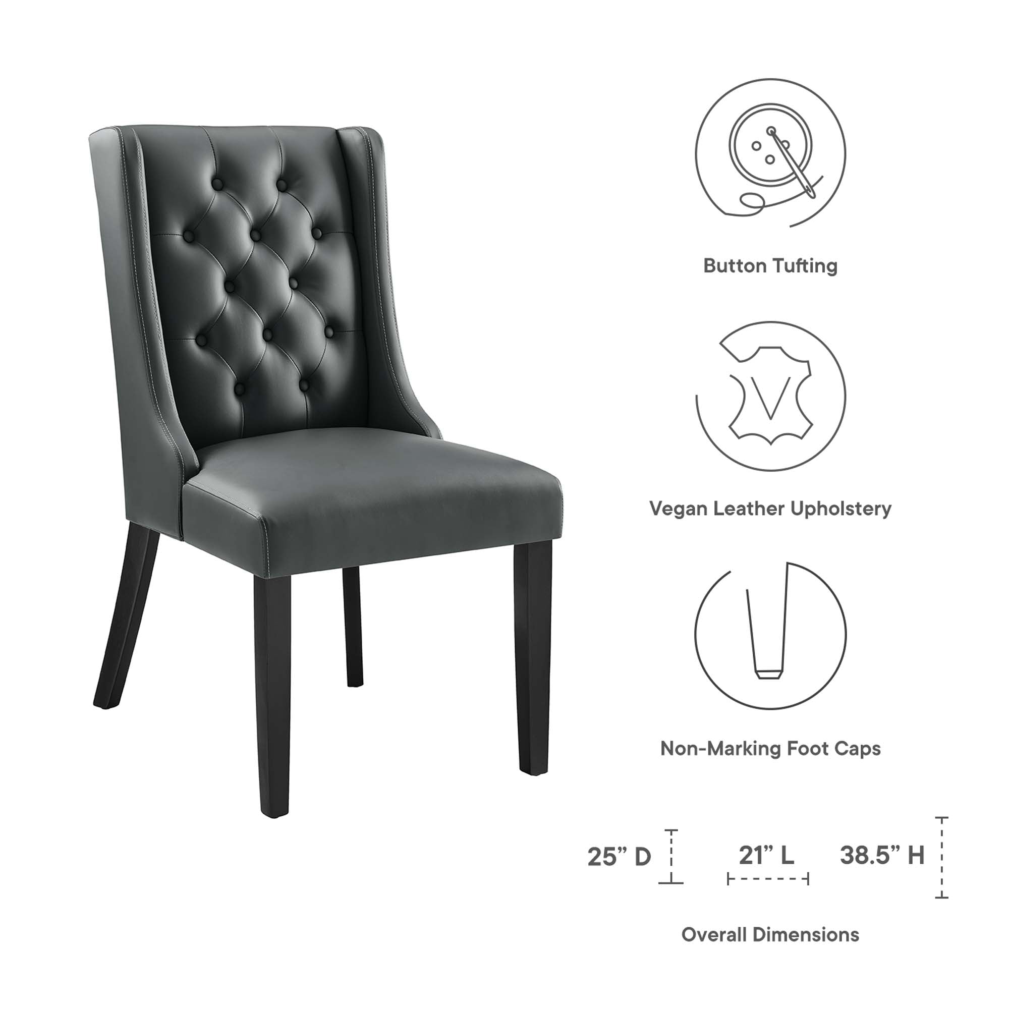 Baronet Button Tufted Vegan Leather Dining Chair by Modway