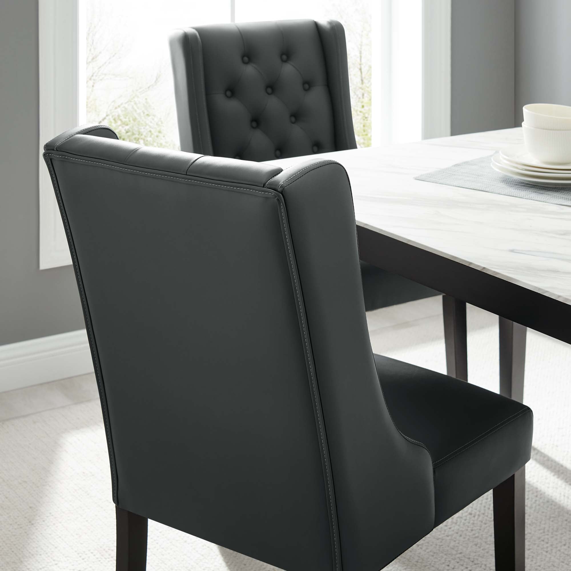 Baronet Button Tufted Vegan Leather Dining Chair by Modway