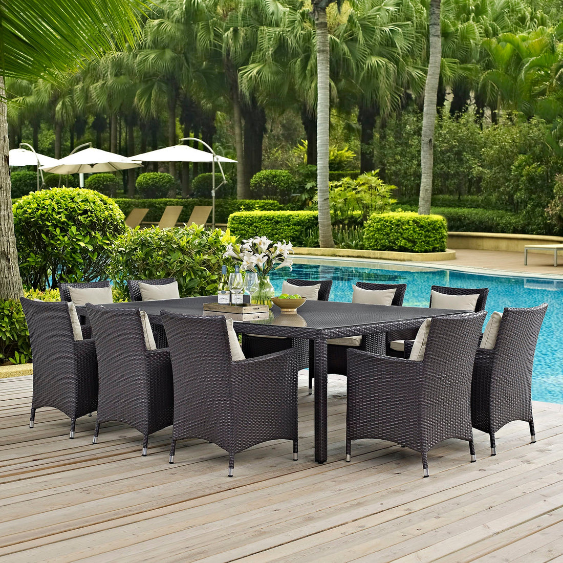 Convene 11 Piece Outdoor Patio Dining Set by Modway