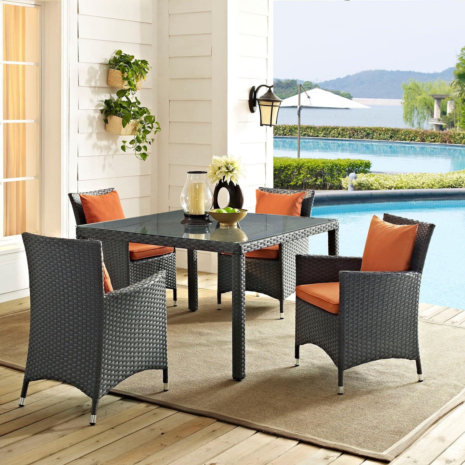 Sojourn 4 Piece Outdoor Patio Sunbrella® Dining Set by Modway