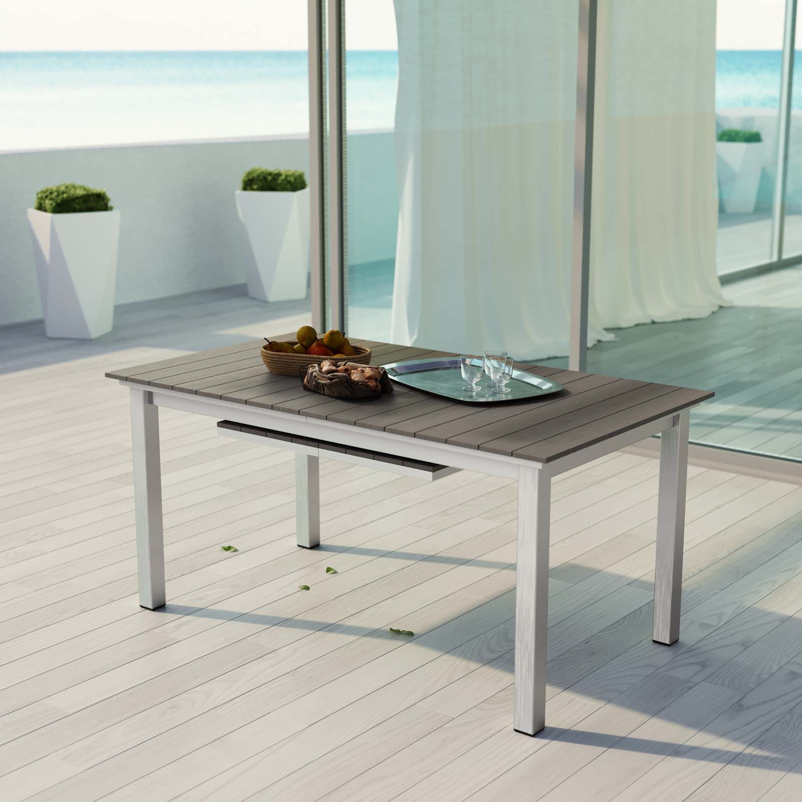 Shore Outdoor Patio Wood Dining Table by Modway