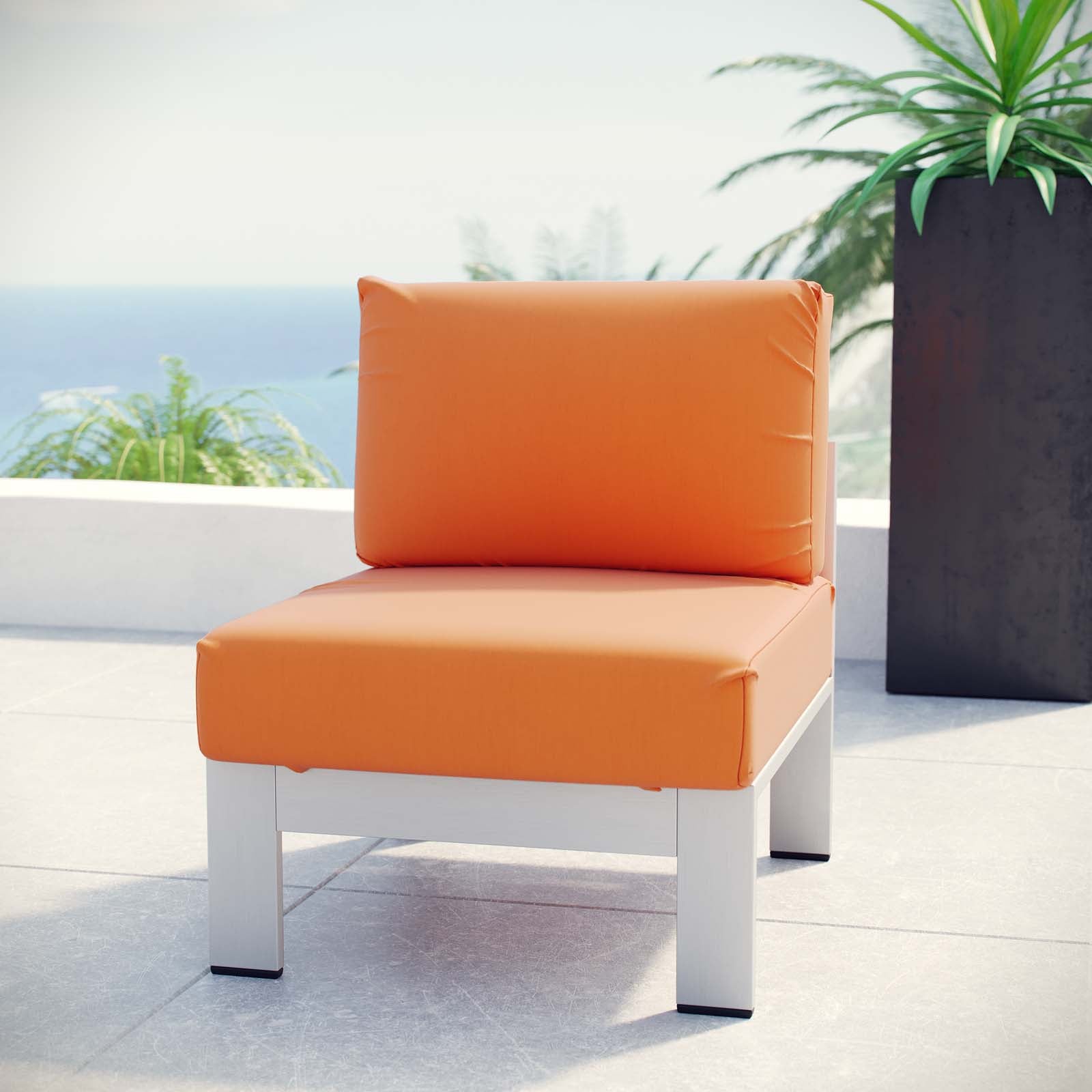 Shore Armless Outdoor Patio Aluminum Chair by Modway