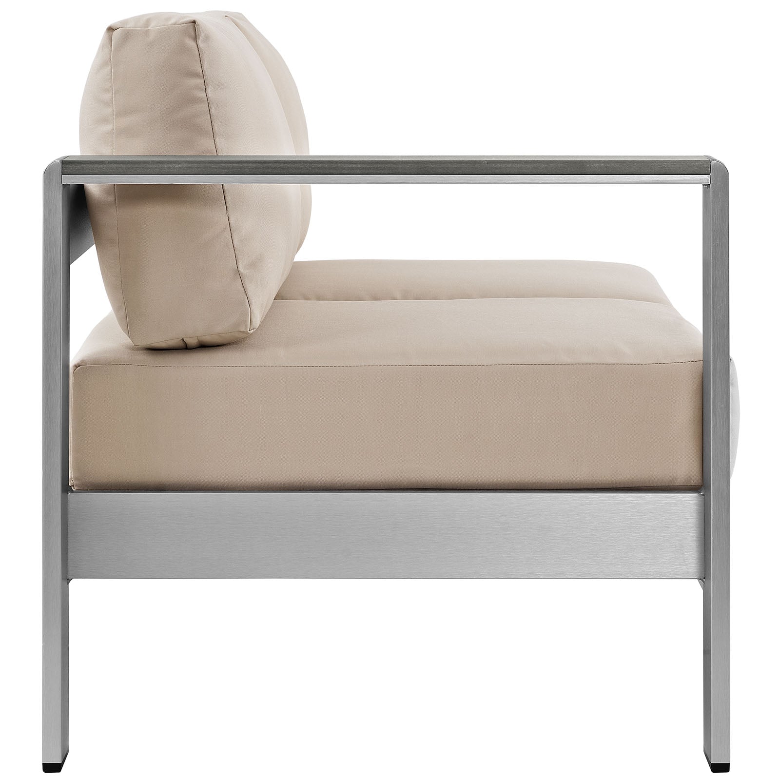 Shore Left-Arm Corner Sectional Outdoor Patio Aluminum Loveseat by Modway
