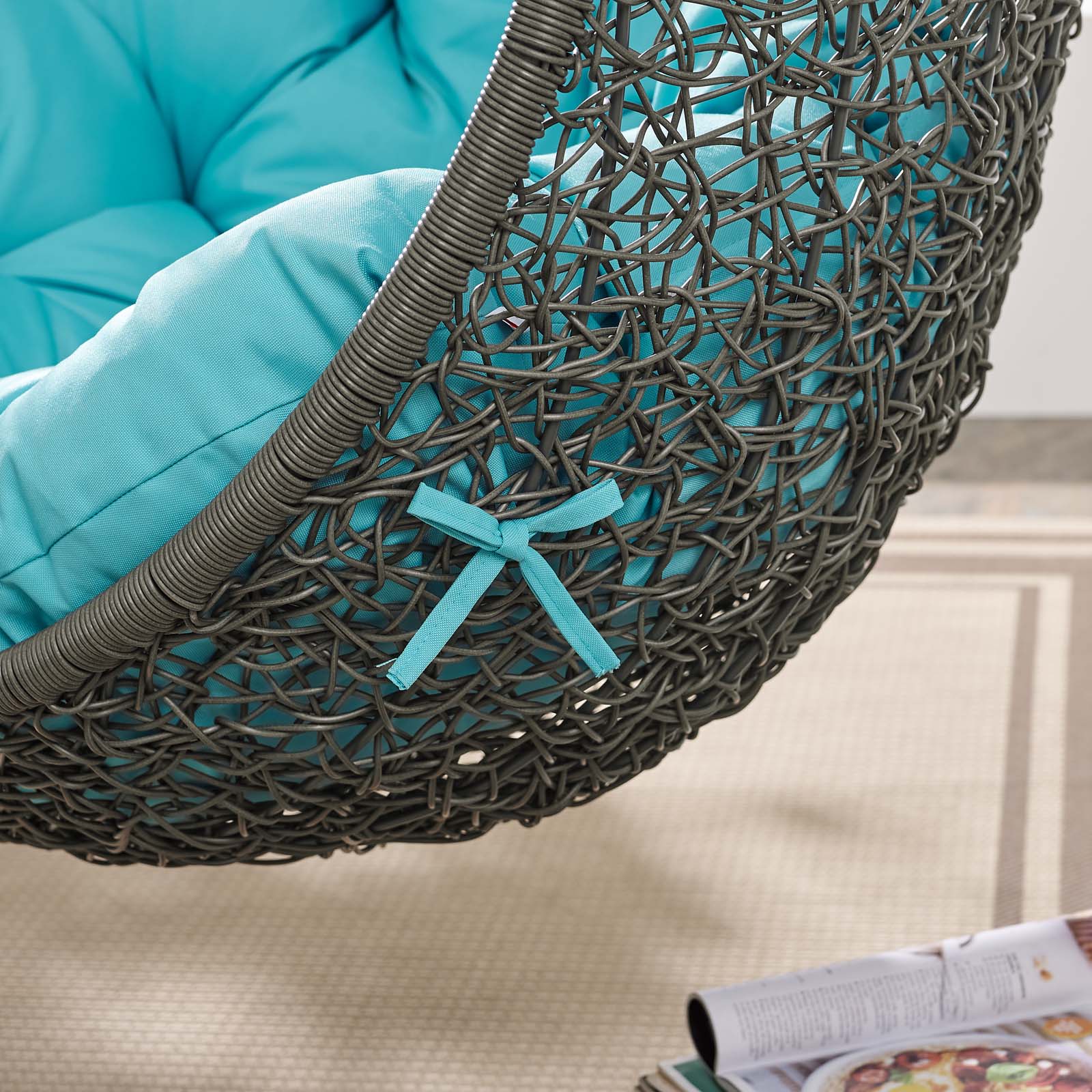 Hide Outdoor Patio Swing Chair With Stand by Modway