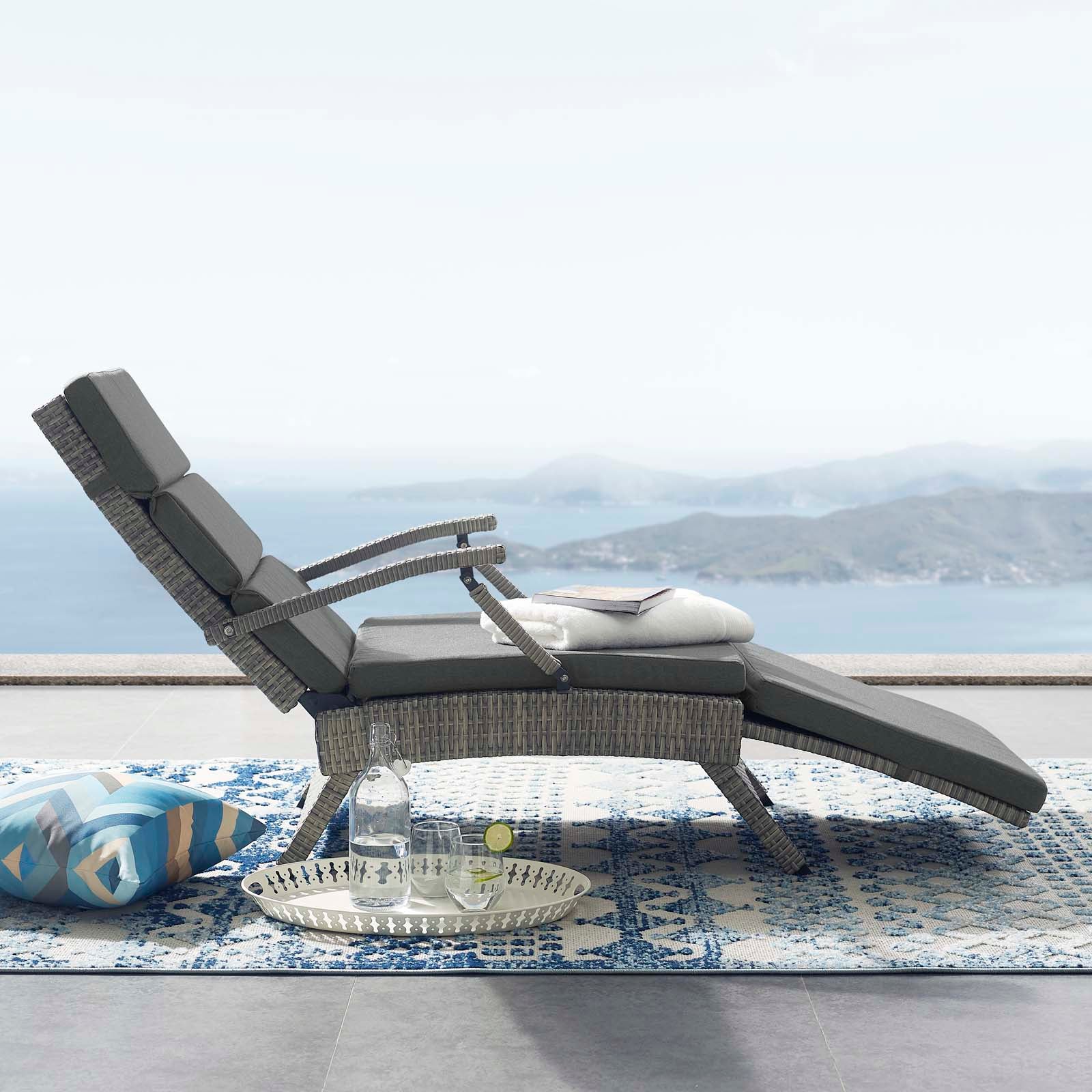 Envisage Chaise Outdoor Patio Wicker Rattan Lounge Chair by Modway