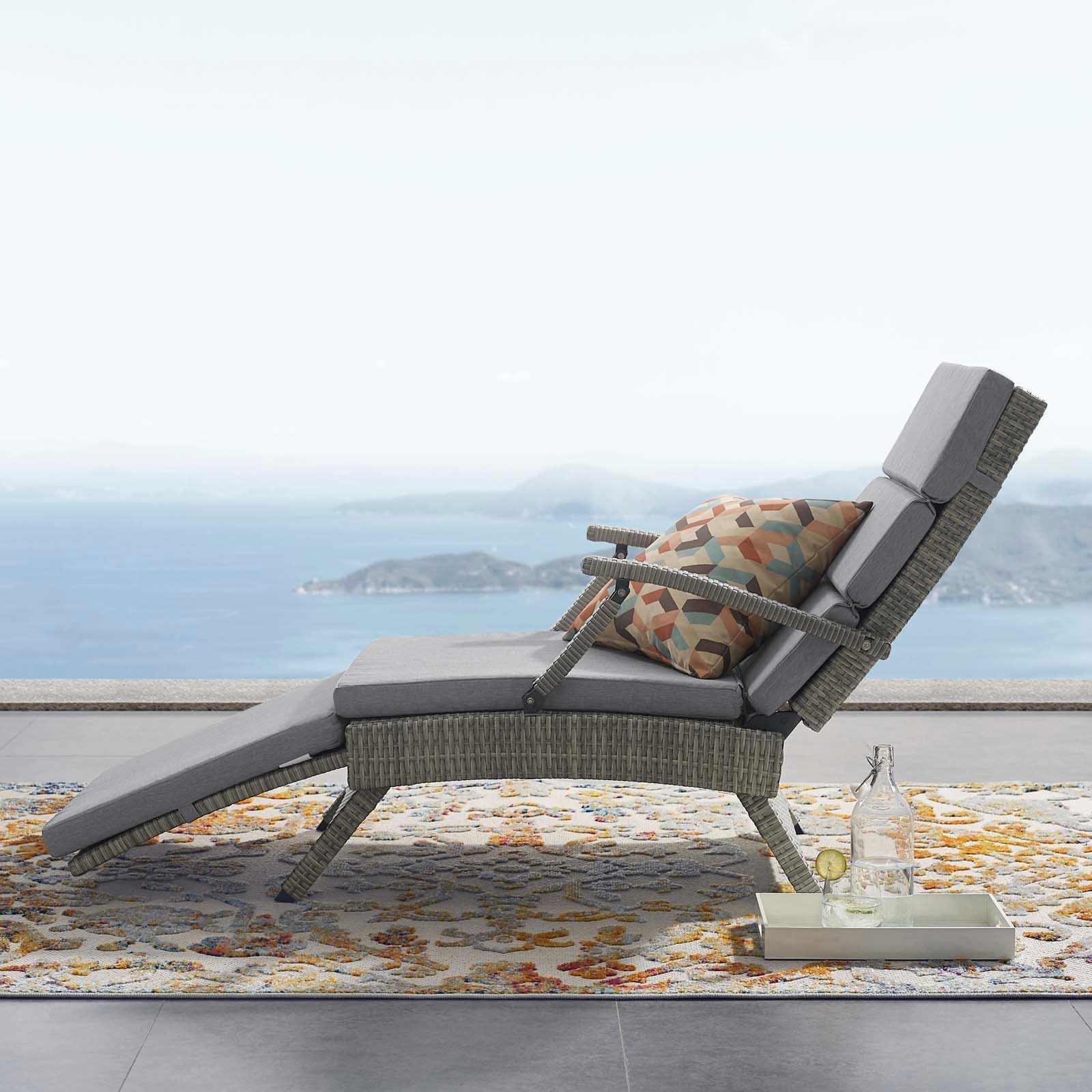 Envisage Chaise Outdoor Patio Wicker Rattan Lounge Chair by Modway