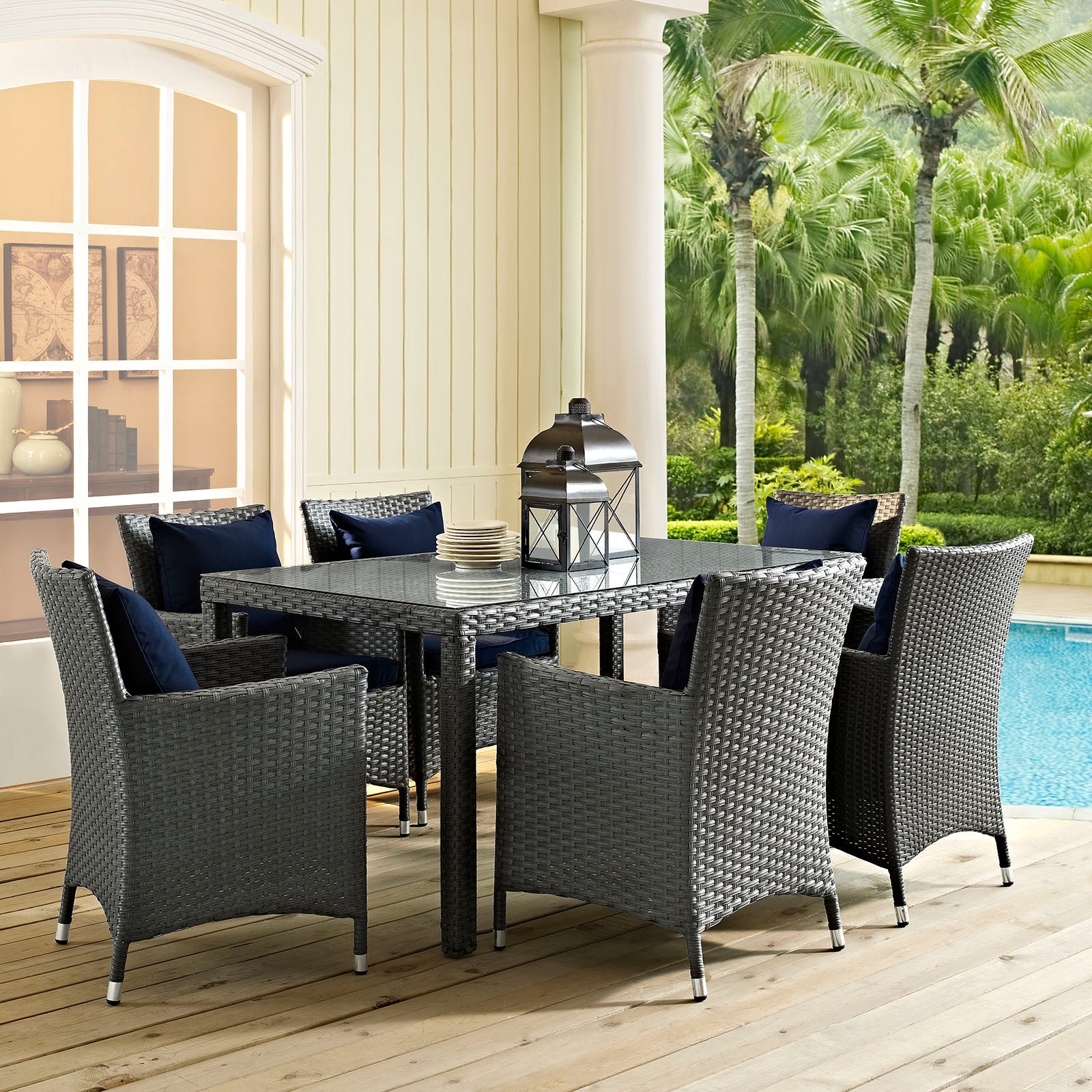 Sojourn 7 Piece Outdoor Patio Sunbrella® Dining Set by Modway
