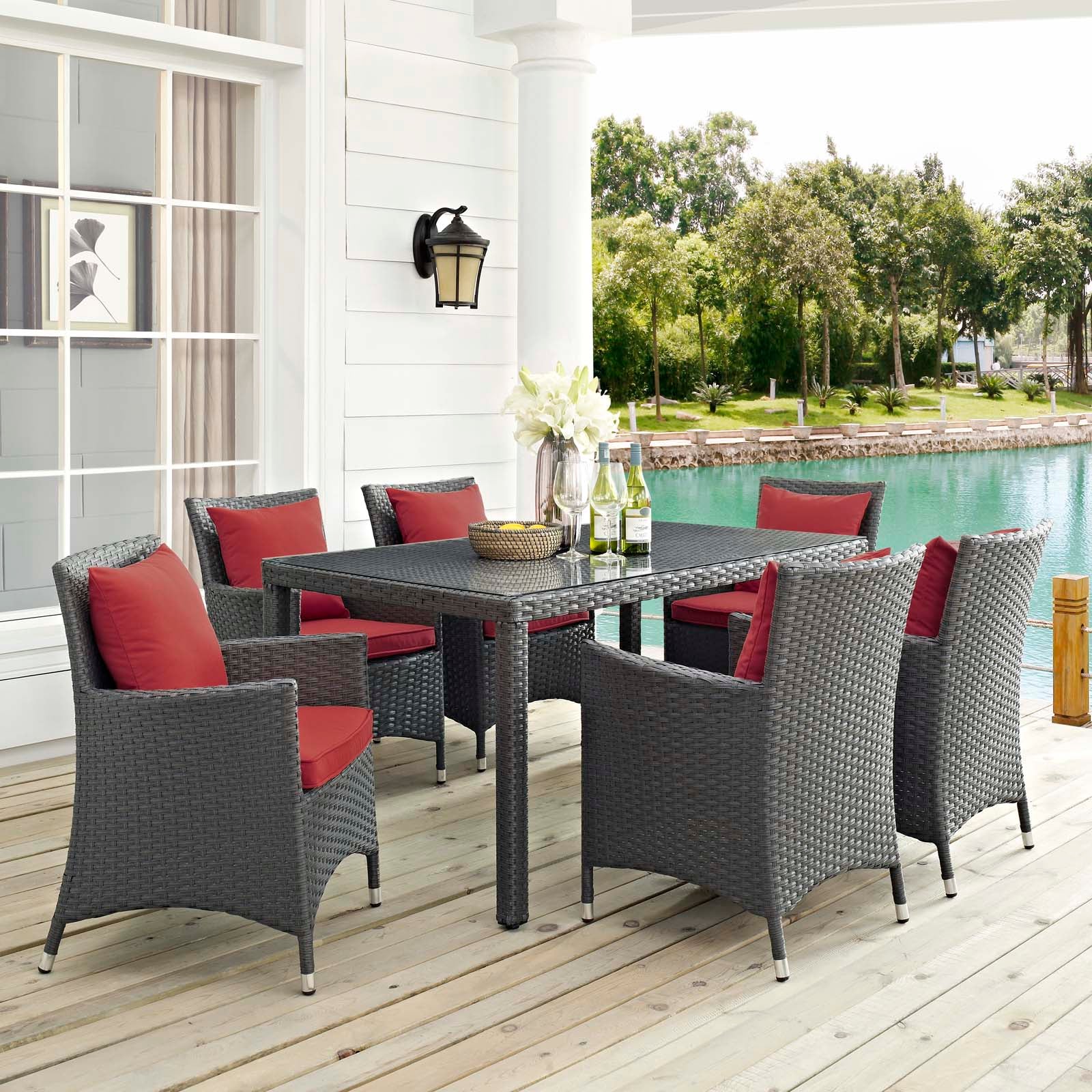 Sojourn 7 Piece Outdoor Patio Sunbrella® Dining Set by Modway
