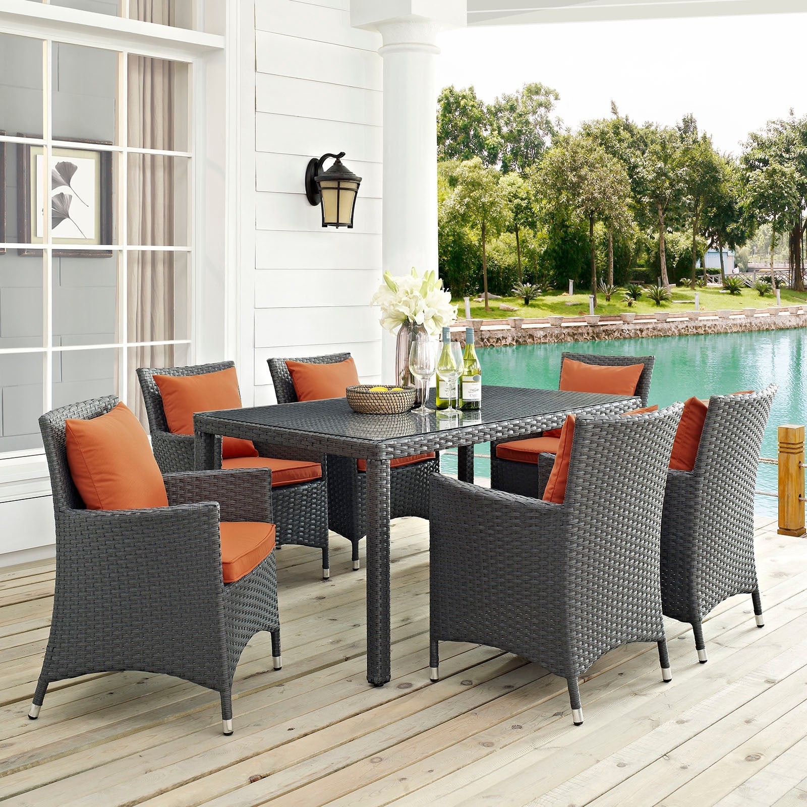 Sojourn 7 Piece Outdoor Patio Sunbrella® Dining Set by Modway