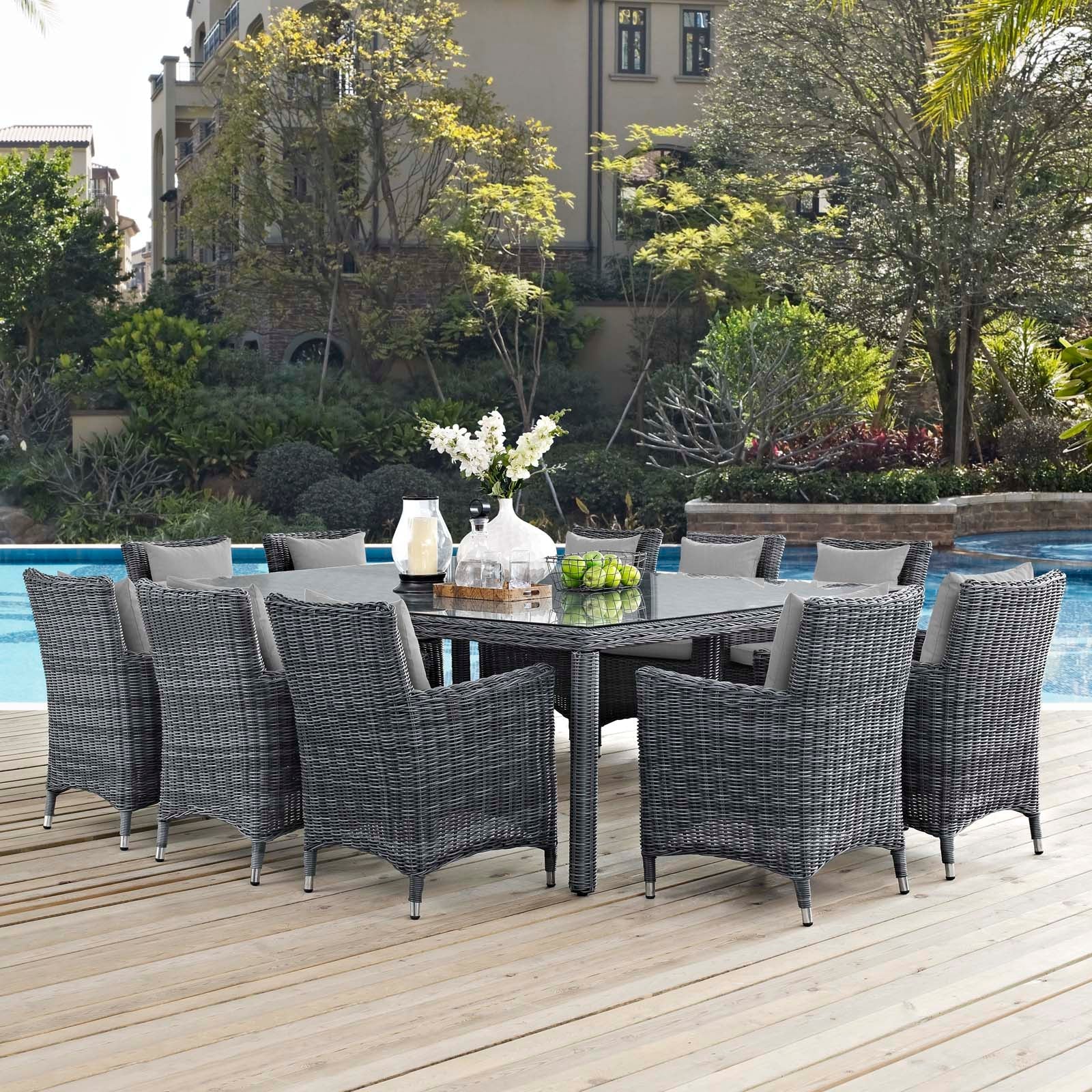 Summon 11 Piece Outdoor Patio Sunbrella® Dining Set by Modway