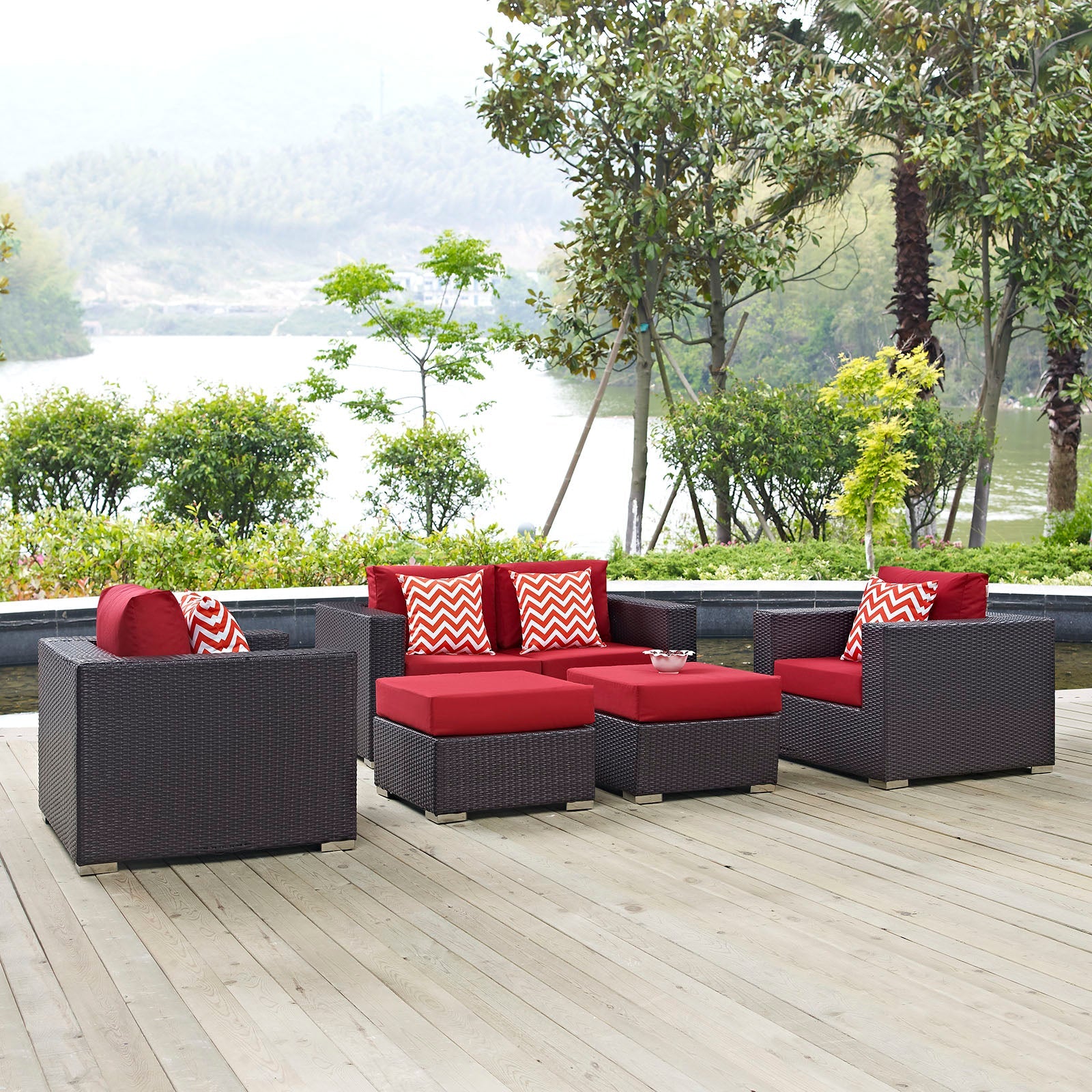 Convene 5 Piece Outdoor Patio Sofa Set by Modway