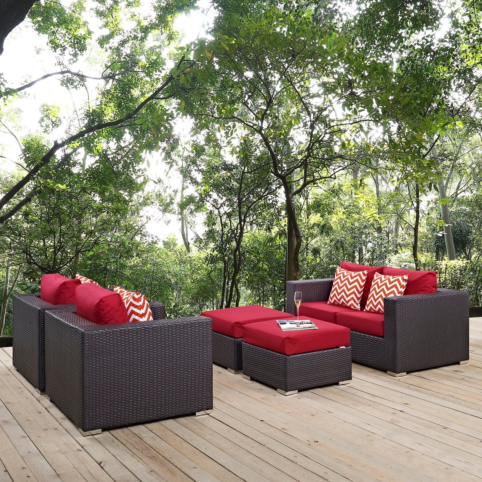 Convene 5 Piece Outdoor Patio Sofa Set by Modway
