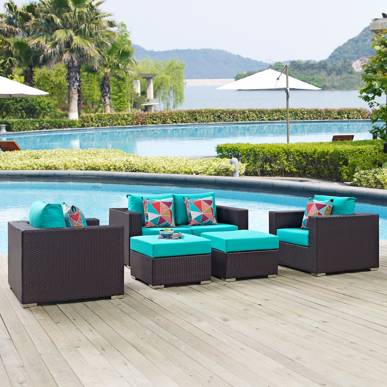 Convene 5 Piece Outdoor Patio Sofa Set by Modway