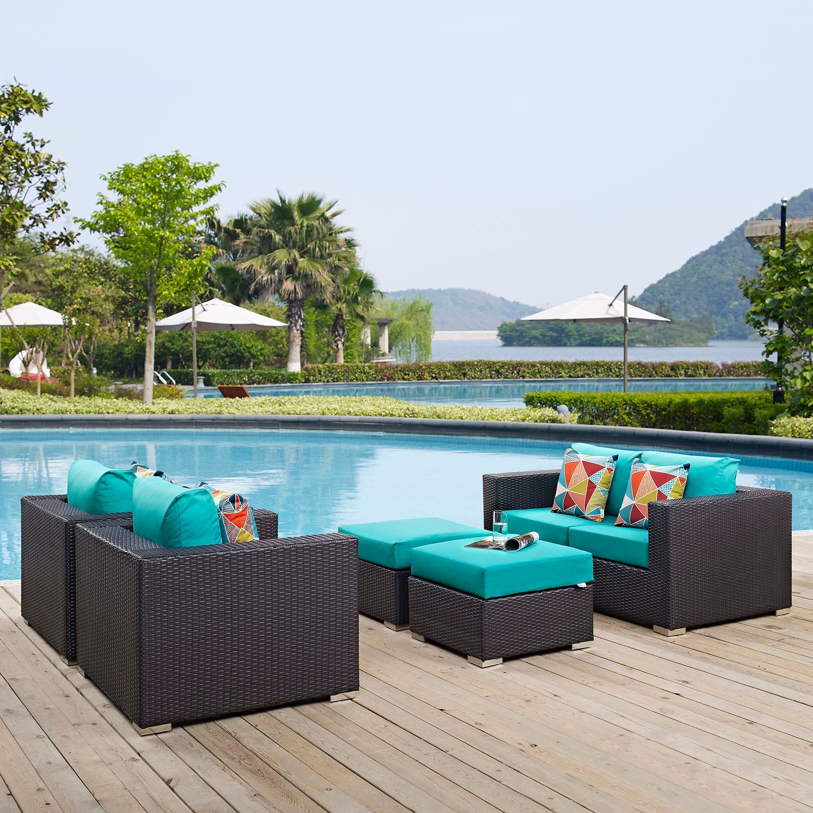 Convene 5 Piece Outdoor Patio Sofa Set by Modway