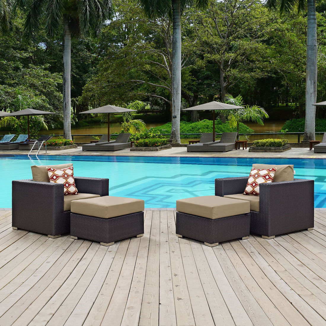 Convene 4 Piece Outdoor Patio Sectional Set by Modway