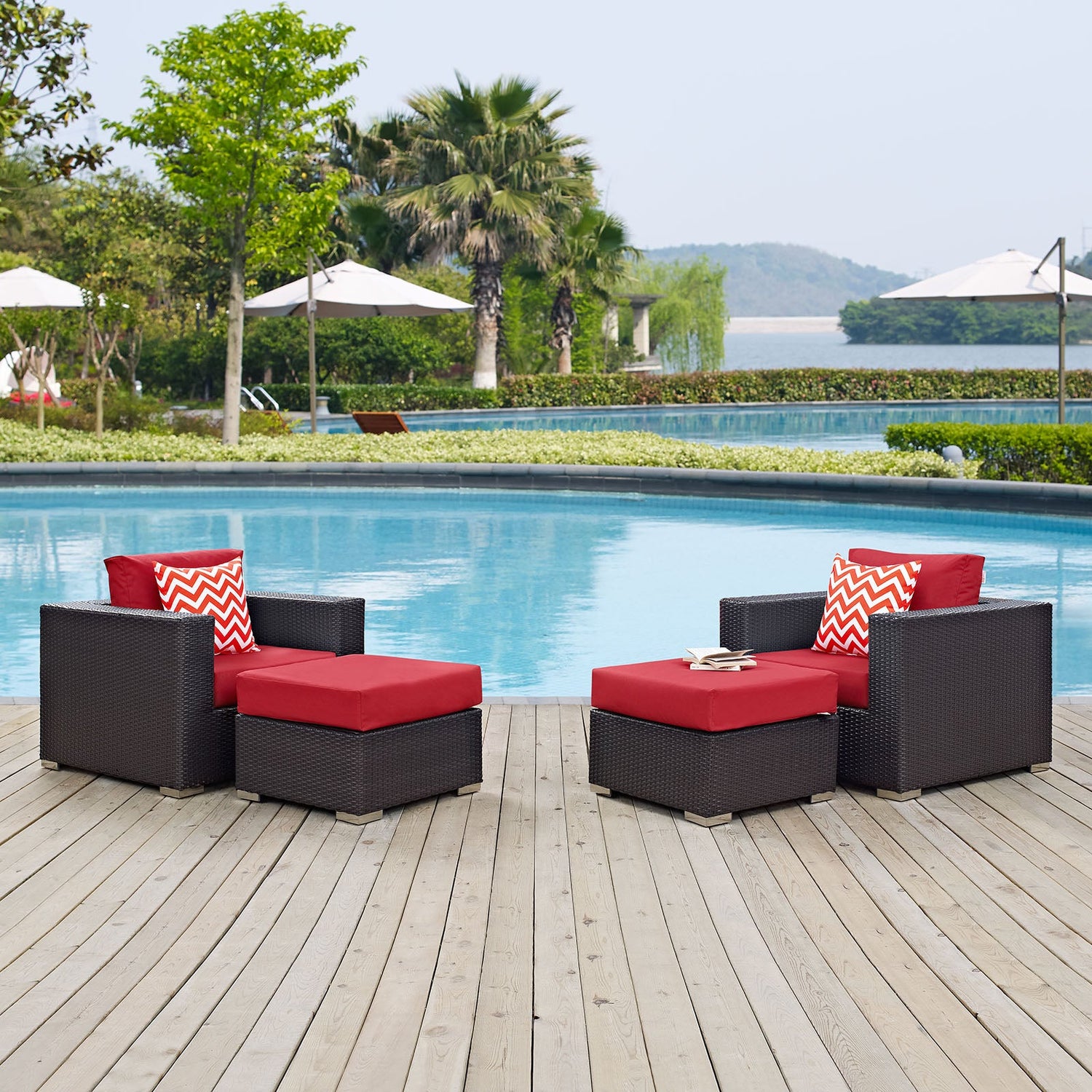 Convene 4 Piece Outdoor Patio Sectional Set by Modway