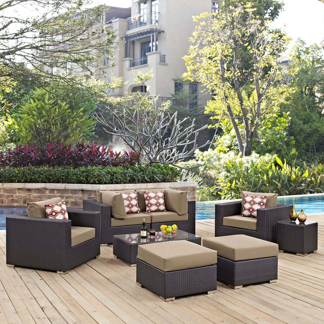 Convene 8 Piece Outdoor Patio Sectional Set by Modway