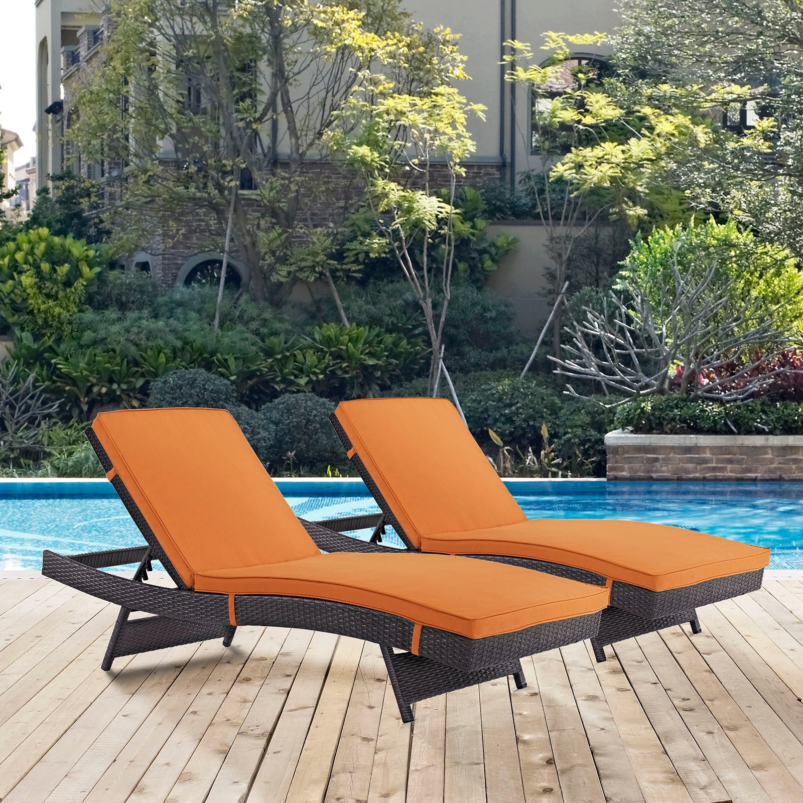 Convene Chaise Outdoor Patio Set of 2 by Modway