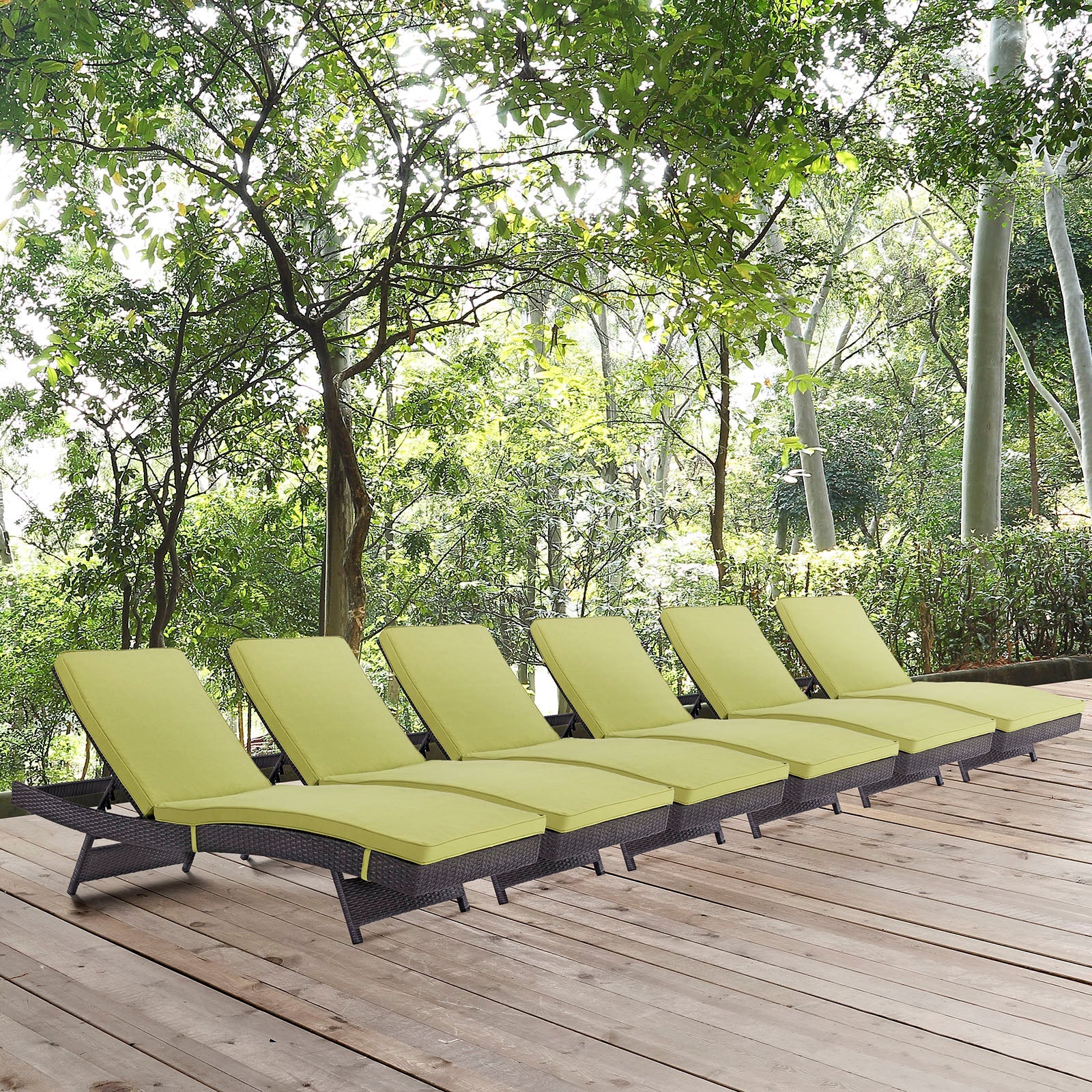 Convene Chaise Outdoor Patio Set of 6 by Modway