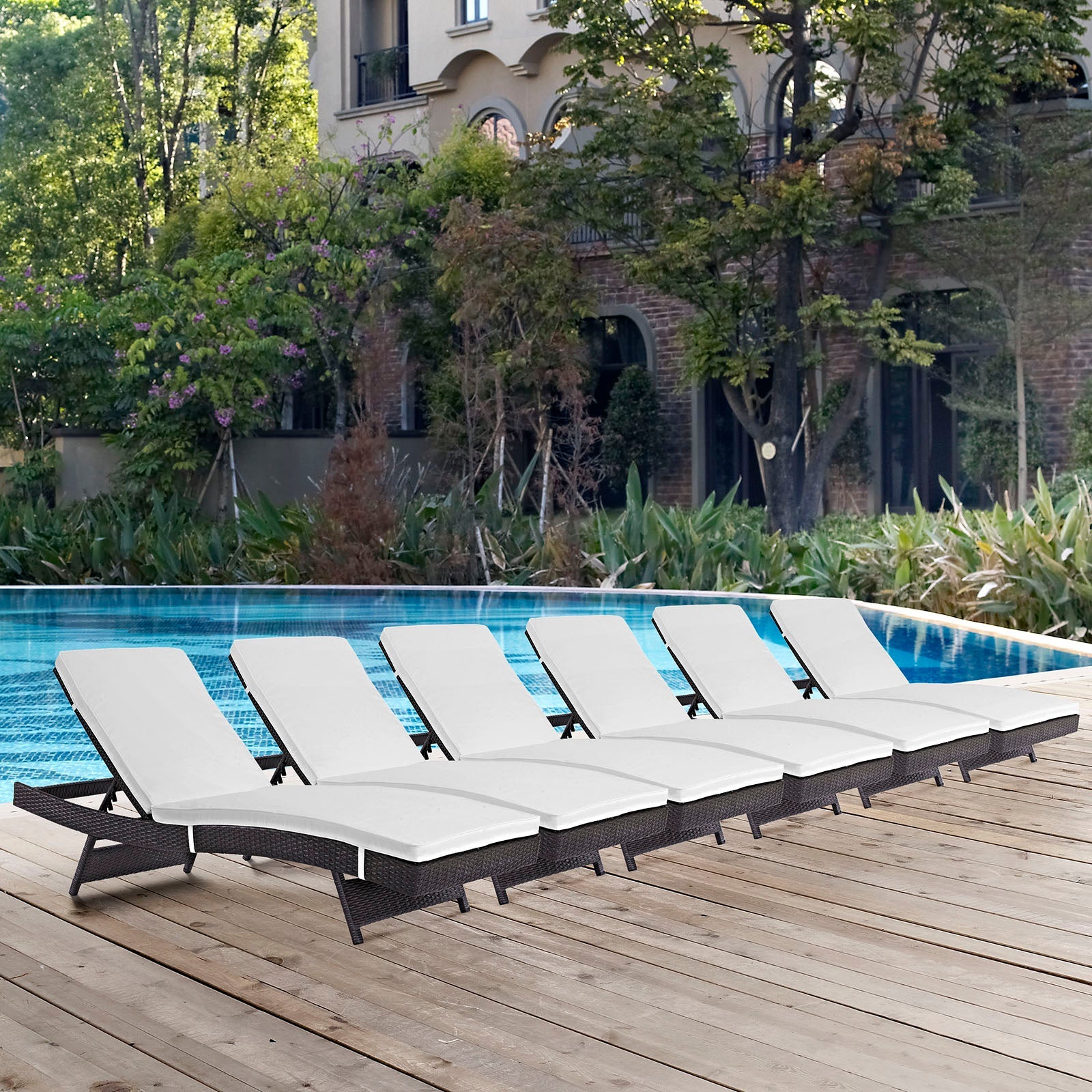 Convene Chaise Outdoor Patio Set of 6 by Modway