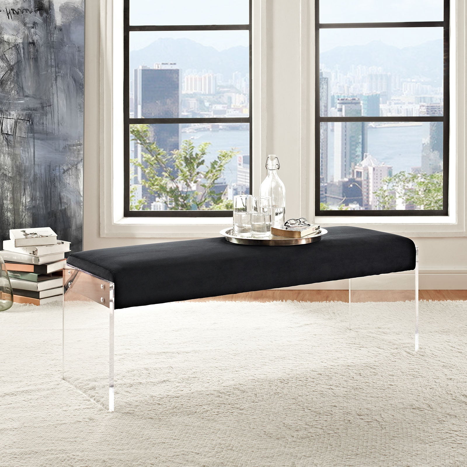 Roam Performance Velvet Bench by Modway