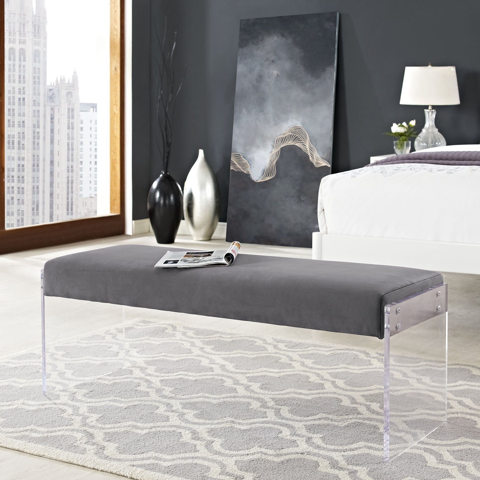 Roam Performance Velvet Bench by Modway