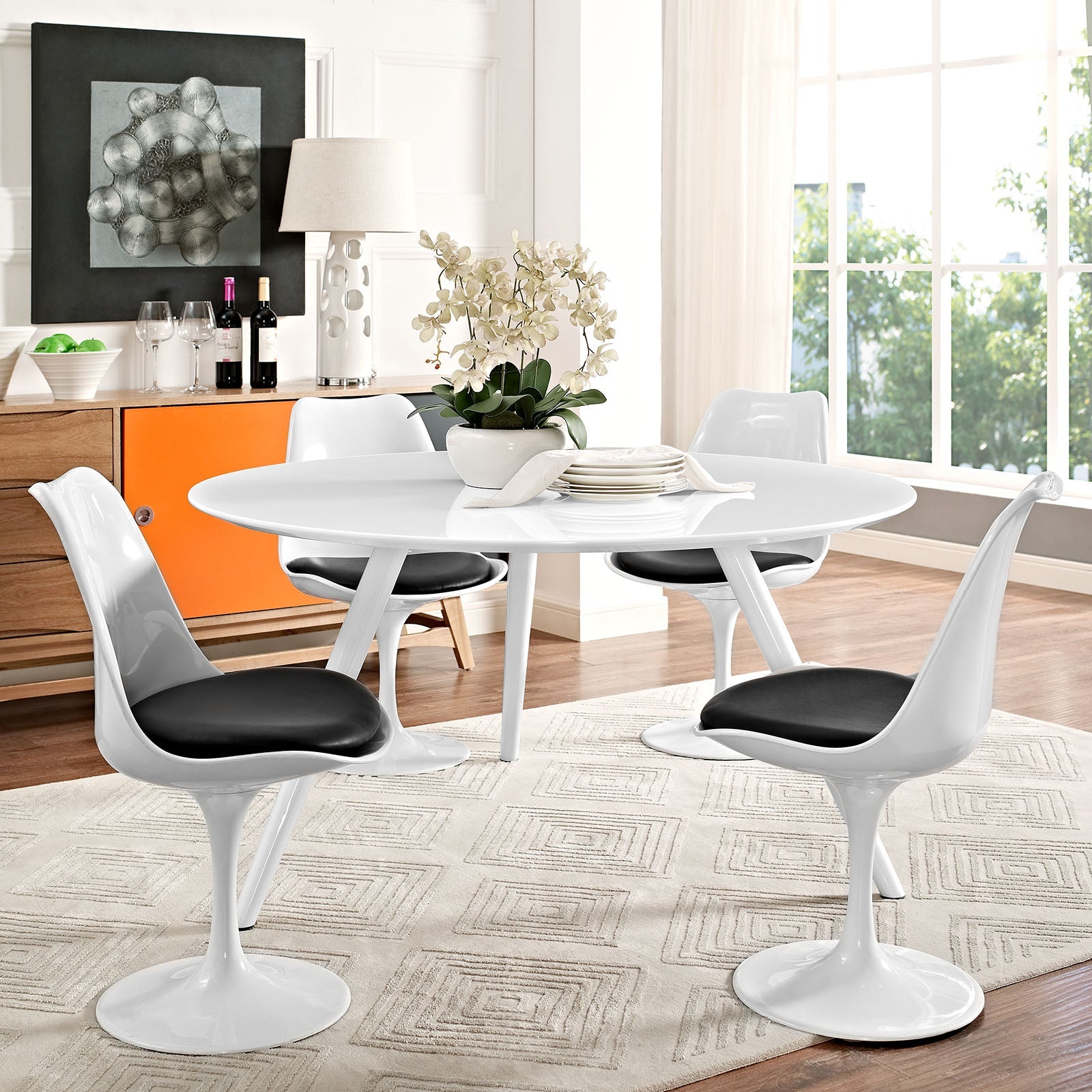 Lippa Round Wood Dining Table with Tripod Base by Modway