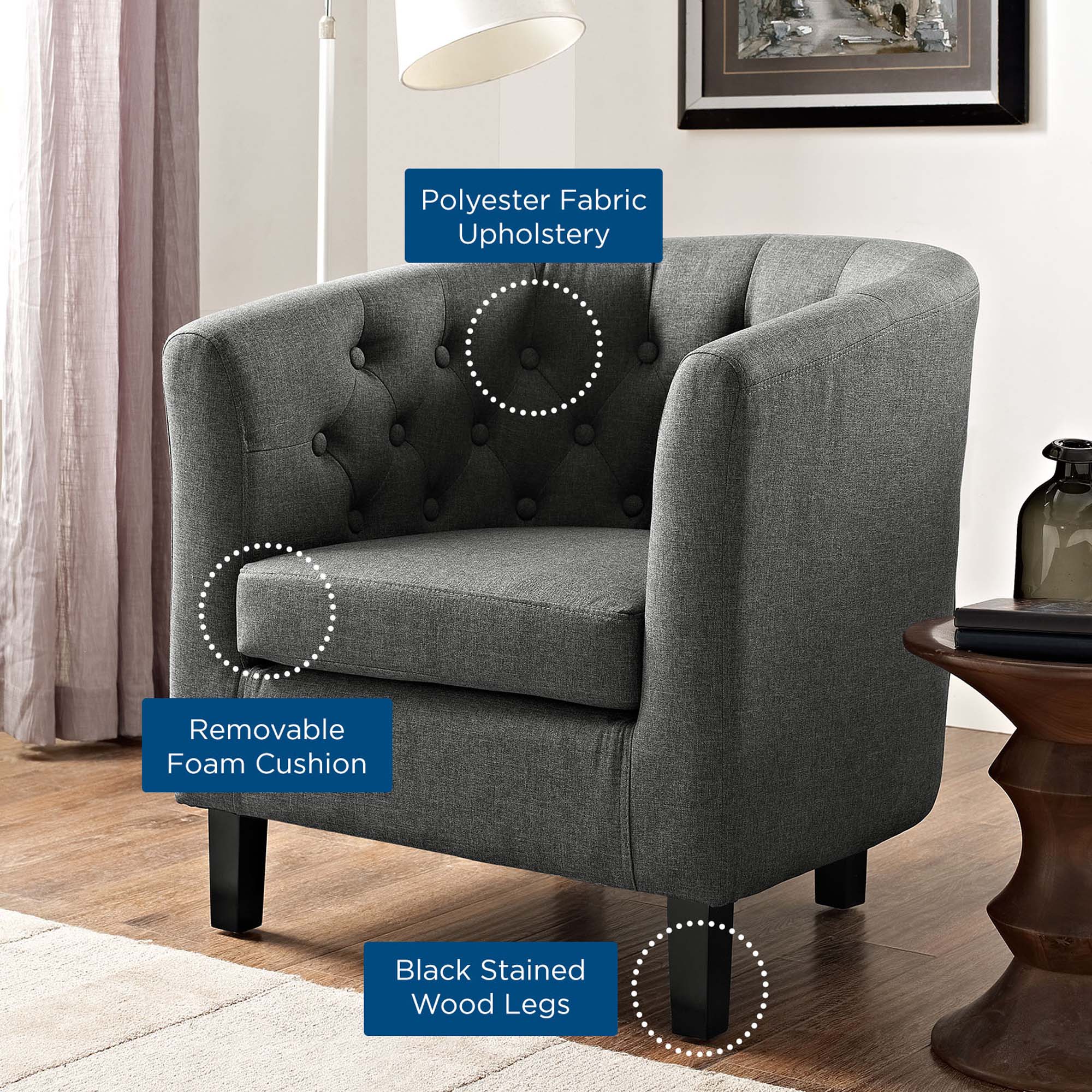 Prospect Upholstered Fabric Armchair by Modway