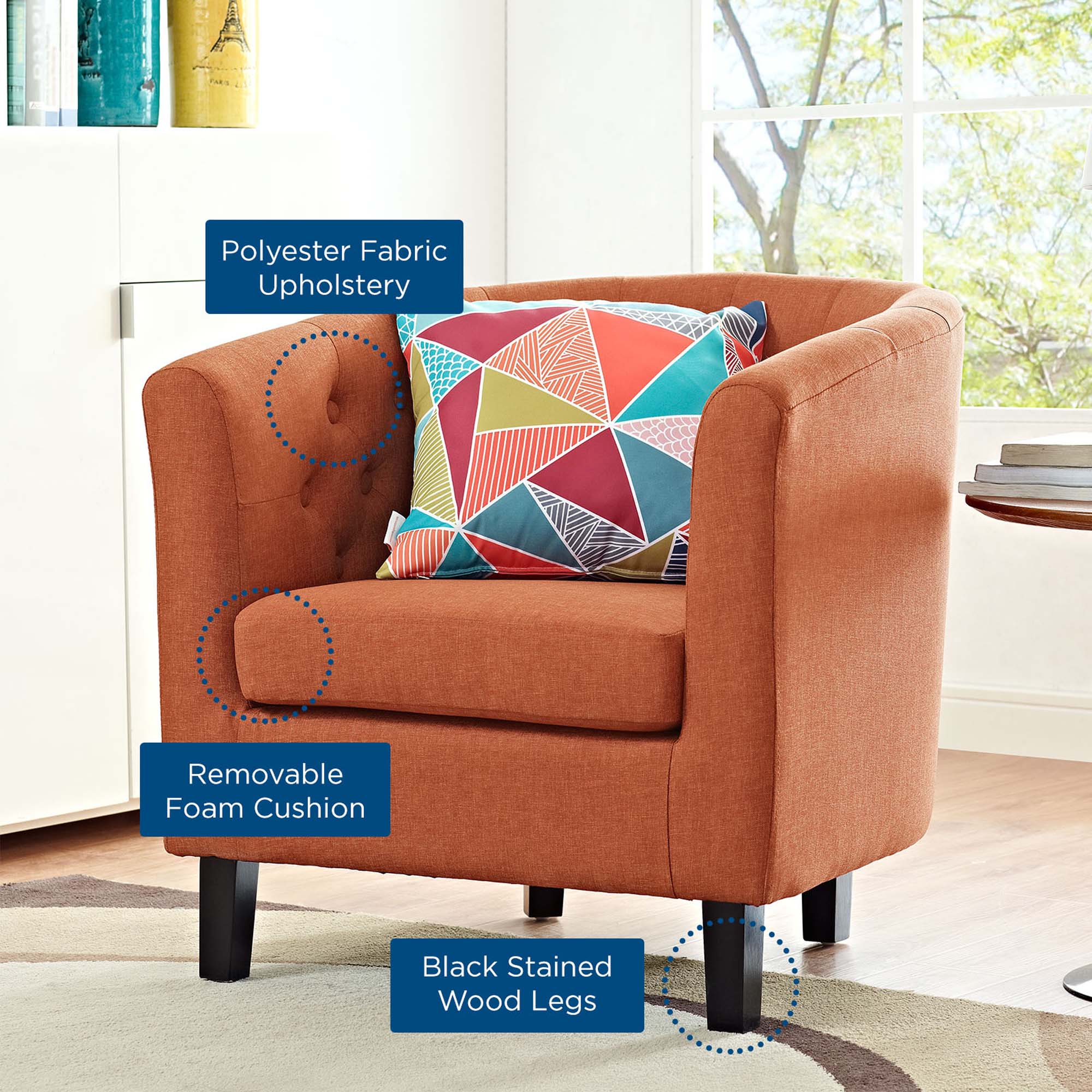 Prospect Upholstered Fabric Armchair by Modway
