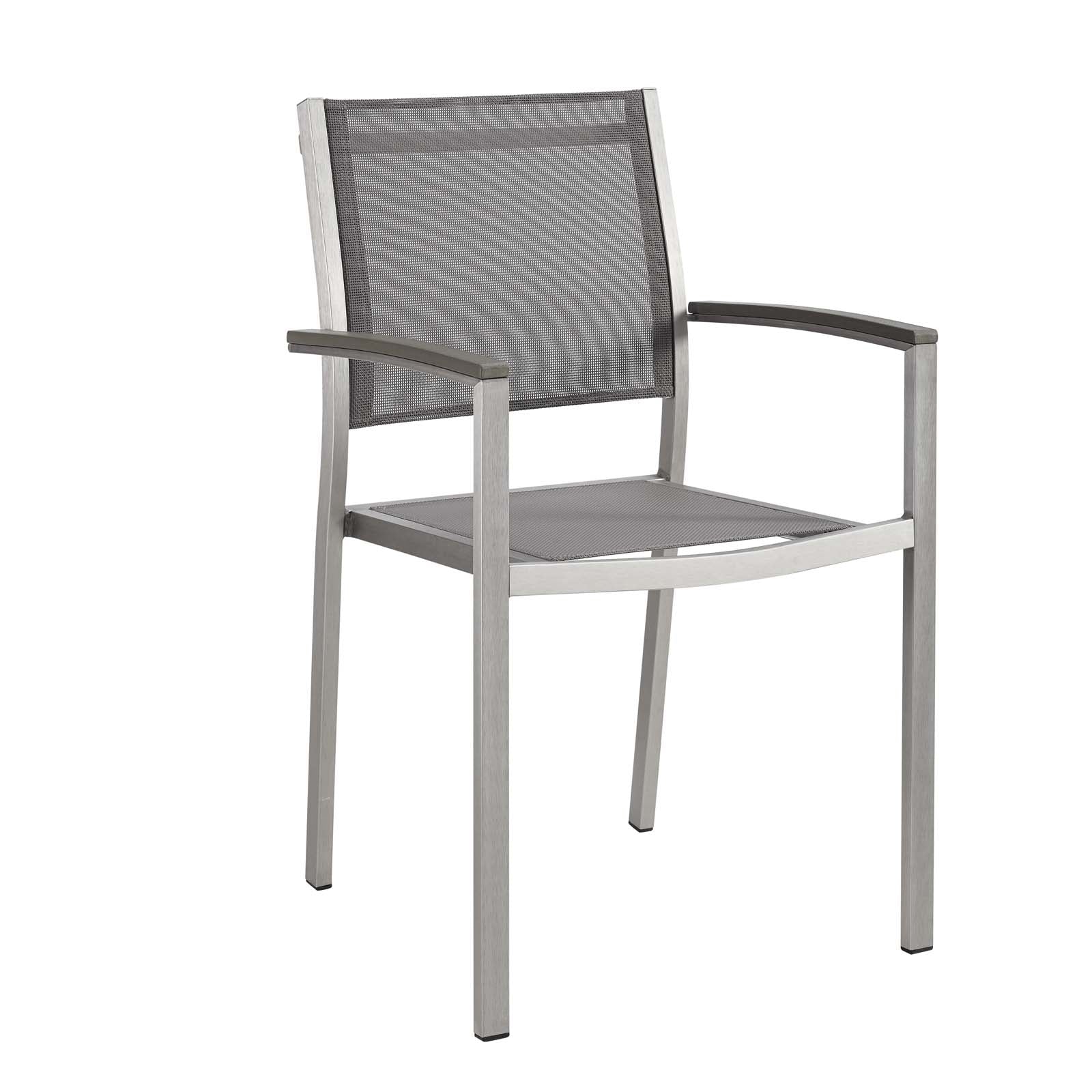 Shore Dining Chair Outdoor Patio Aluminum Set of 2 by Modway