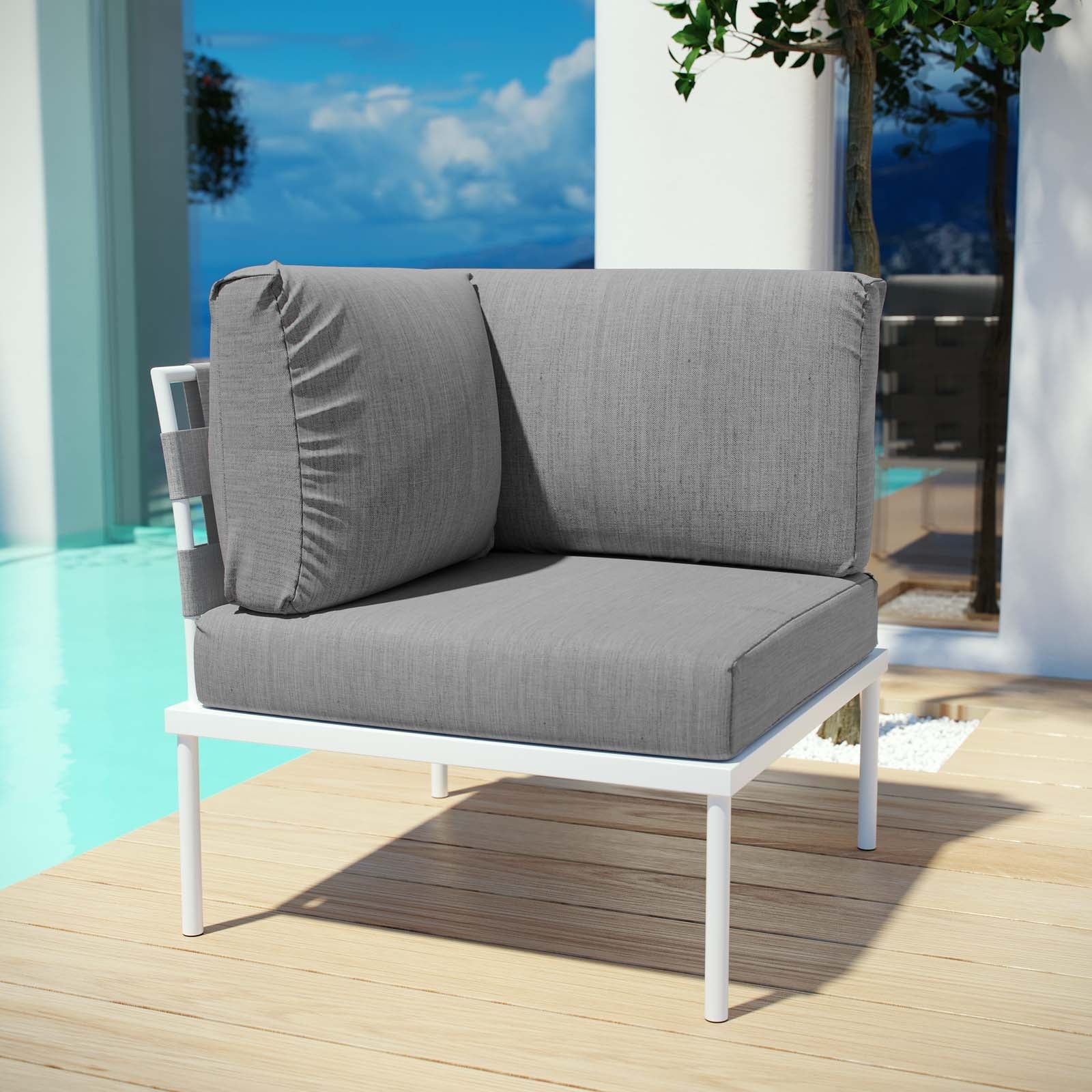 Harmony Outdoor Patio Aluminum Corner Sofa by Modway