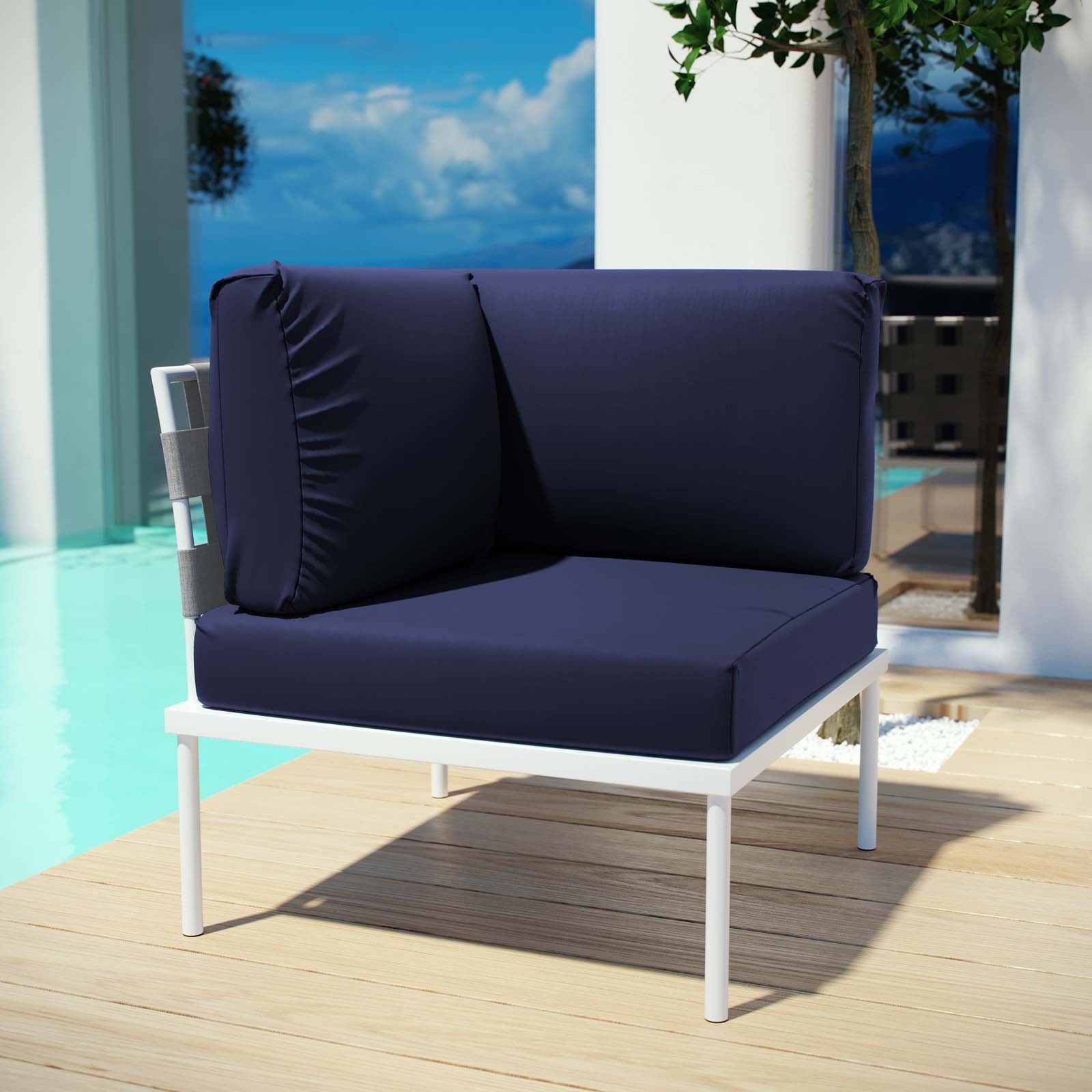 Harmony Outdoor Patio Aluminum Corner Sofa by Modway