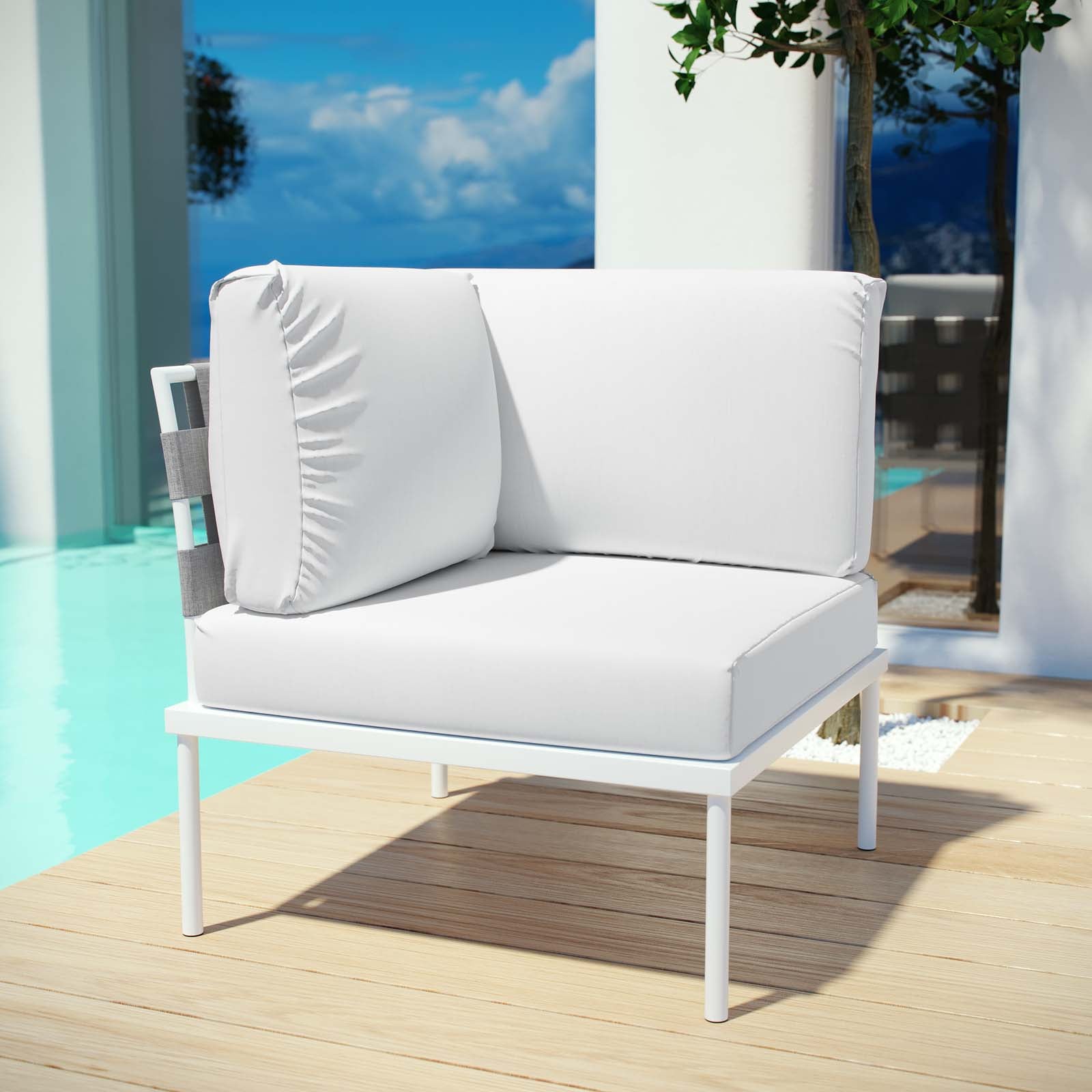 Harmony Outdoor Patio Aluminum Corner Sofa by Modway