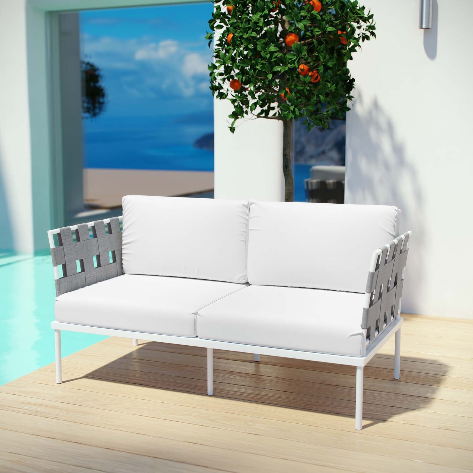 Harmony Outdoor Patio Aluminum Loveseat by Modway