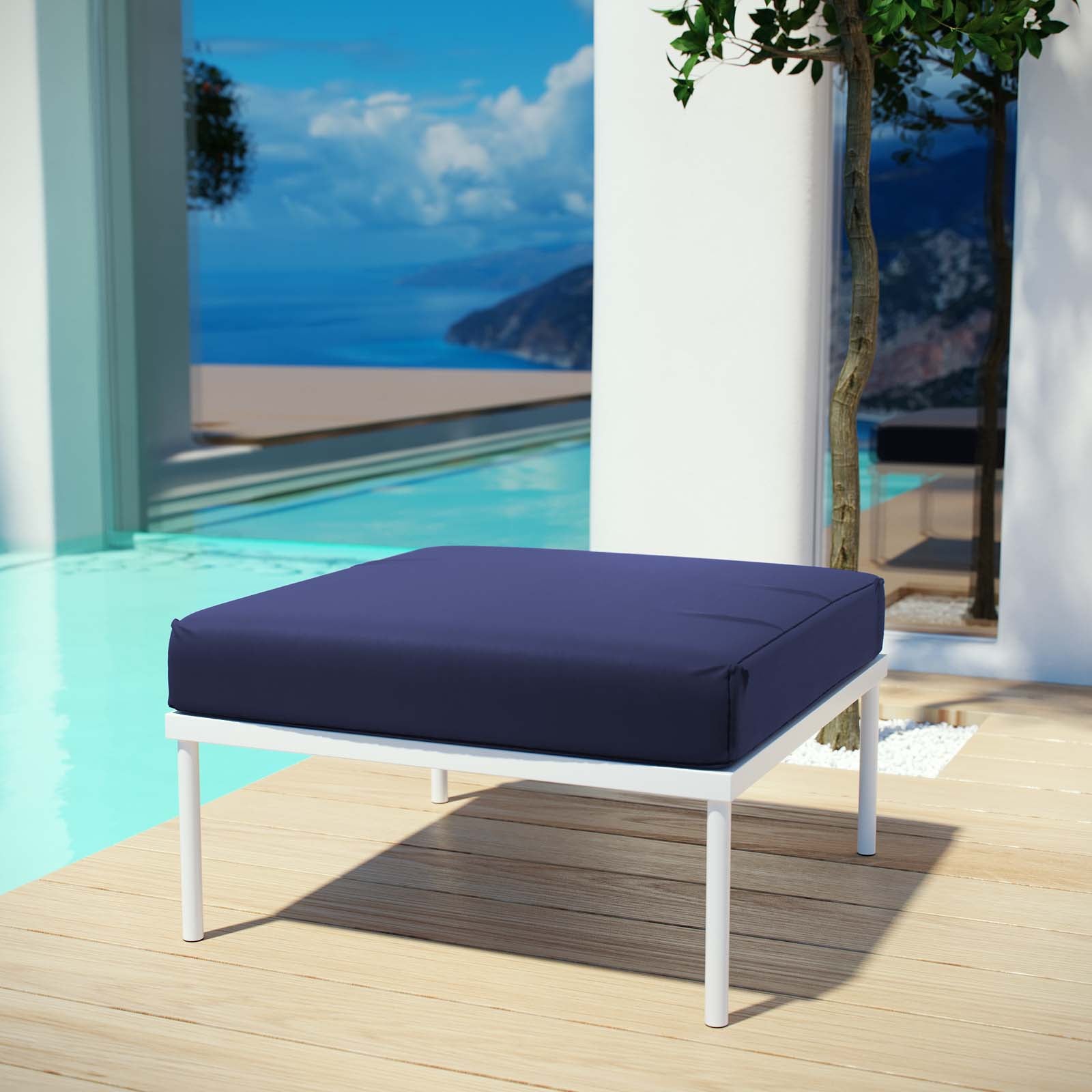 Harmony Outdoor Patio Aluminum Ottoman by Modway