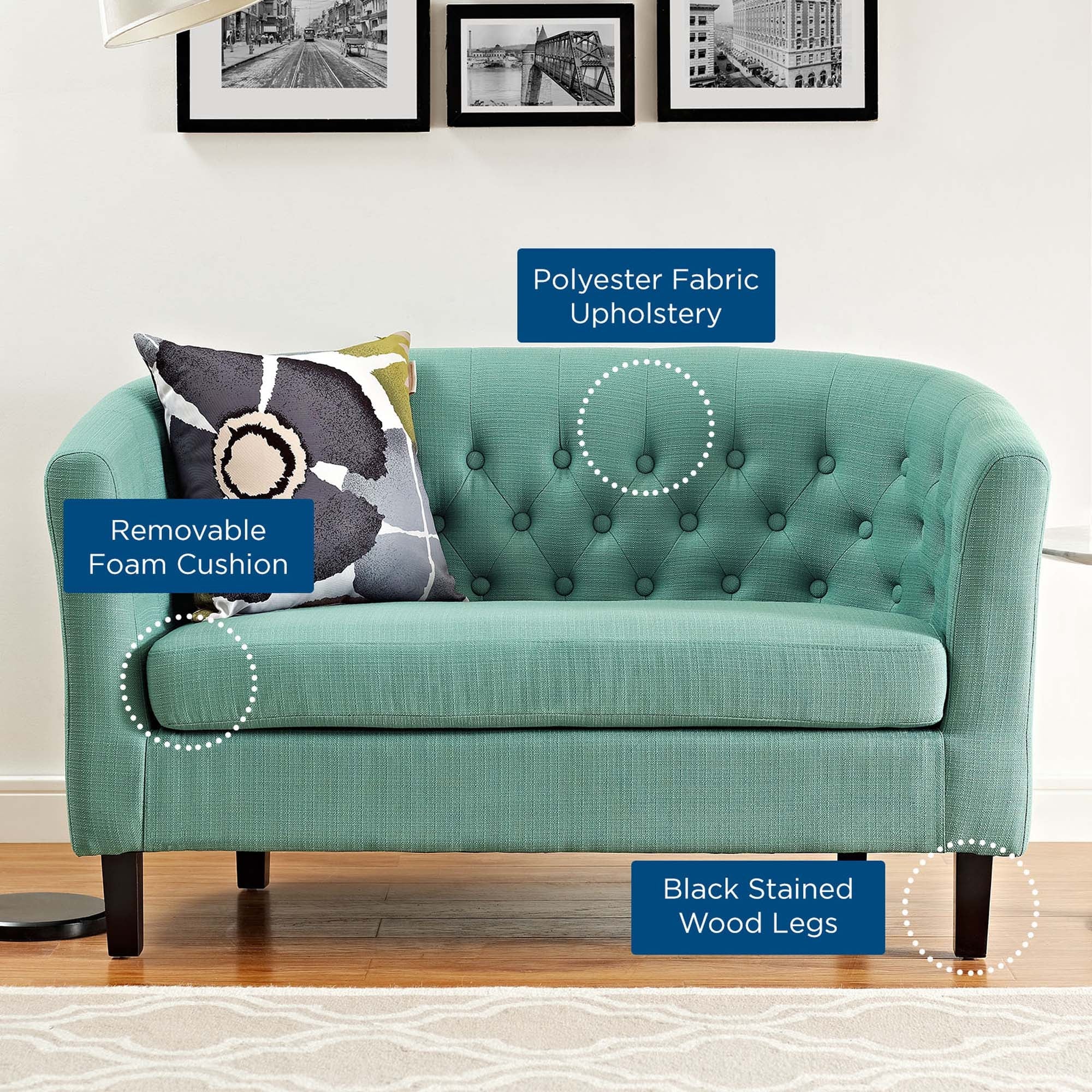 Prospect Upholstered Fabric Loveseat by Modway