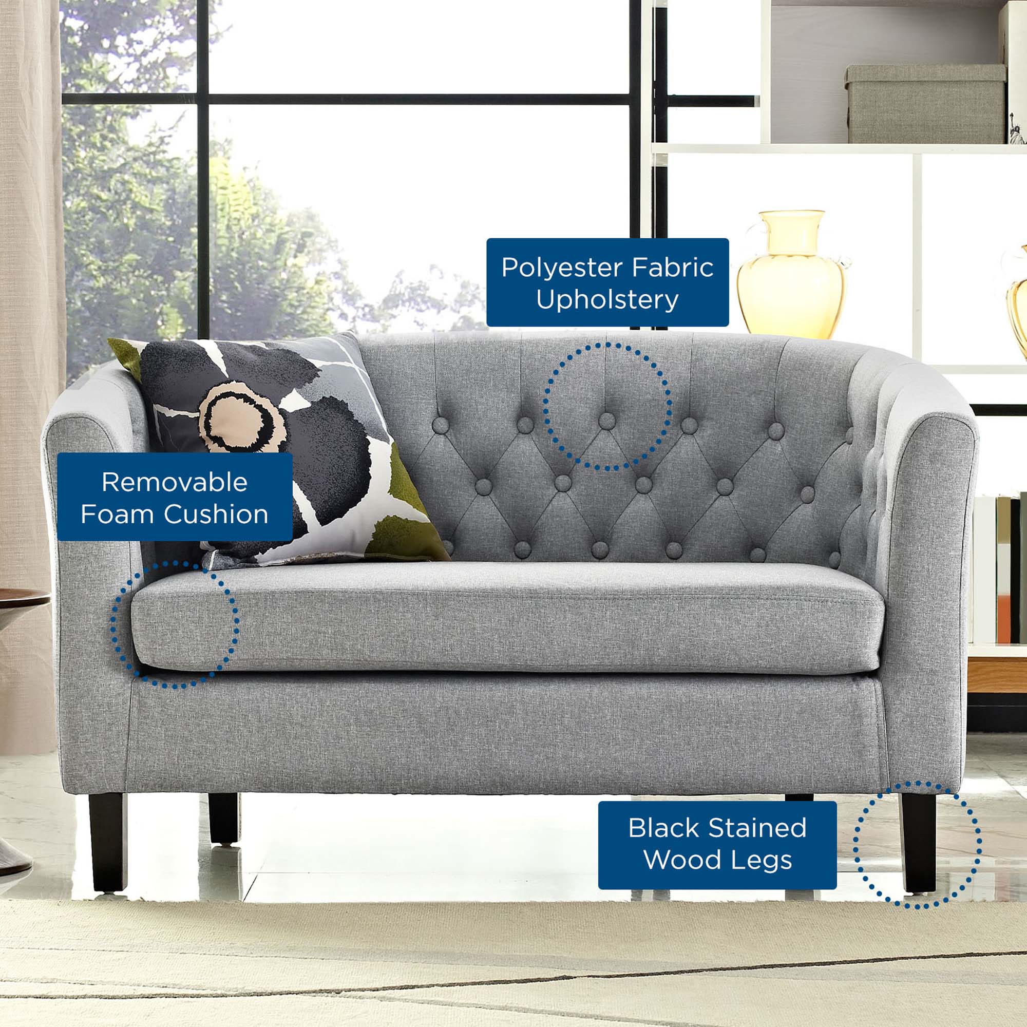 Prospect Upholstered Fabric Loveseat by Modway