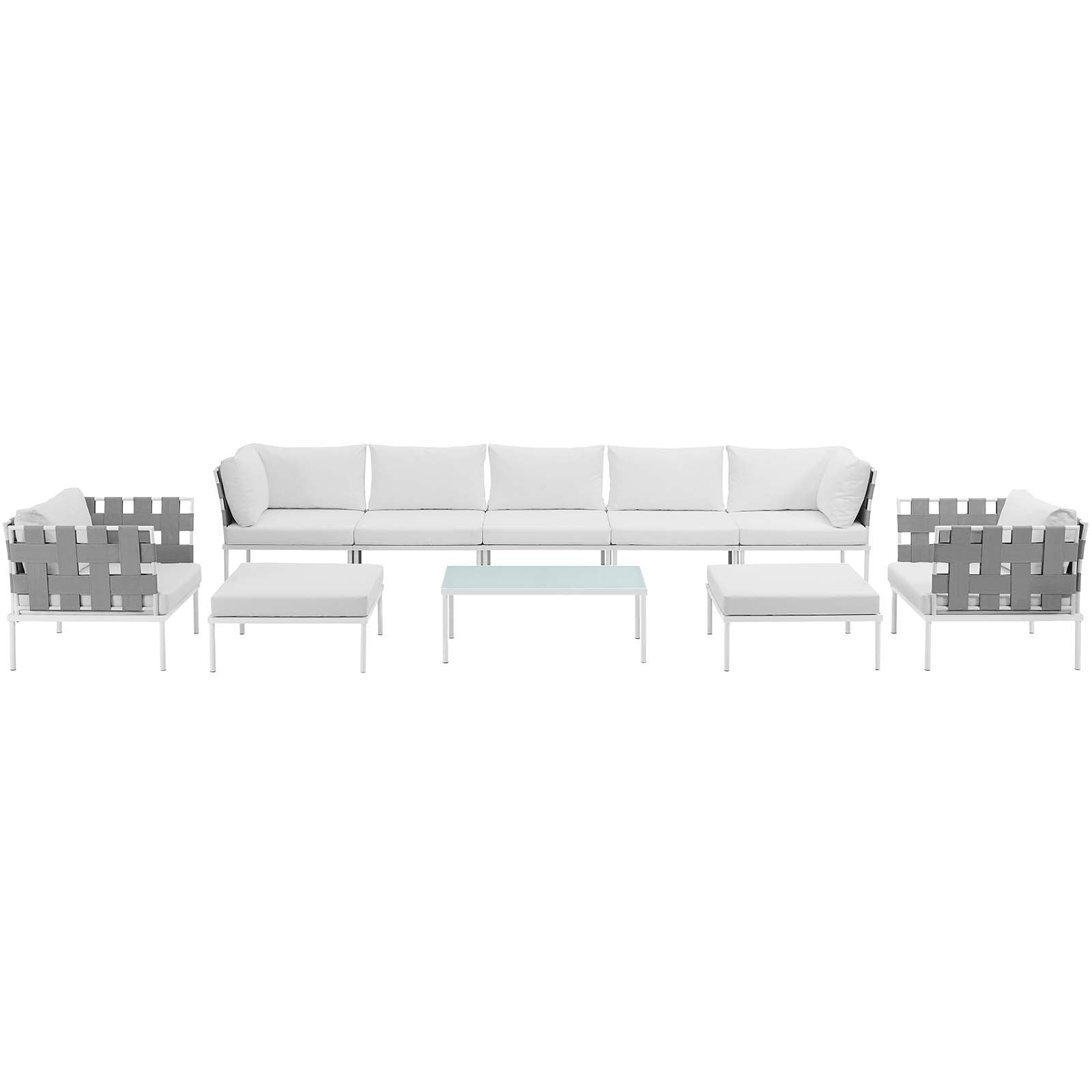 Harmony 10 Piece Outdoor Patio Aluminum Sectional Sofa Set by Modway