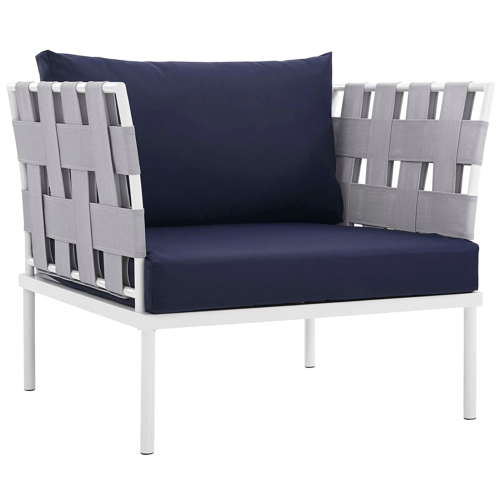 Harmony 3 Piece Outdoor Patio Aluminum Sectional Sofa Set by Modway
