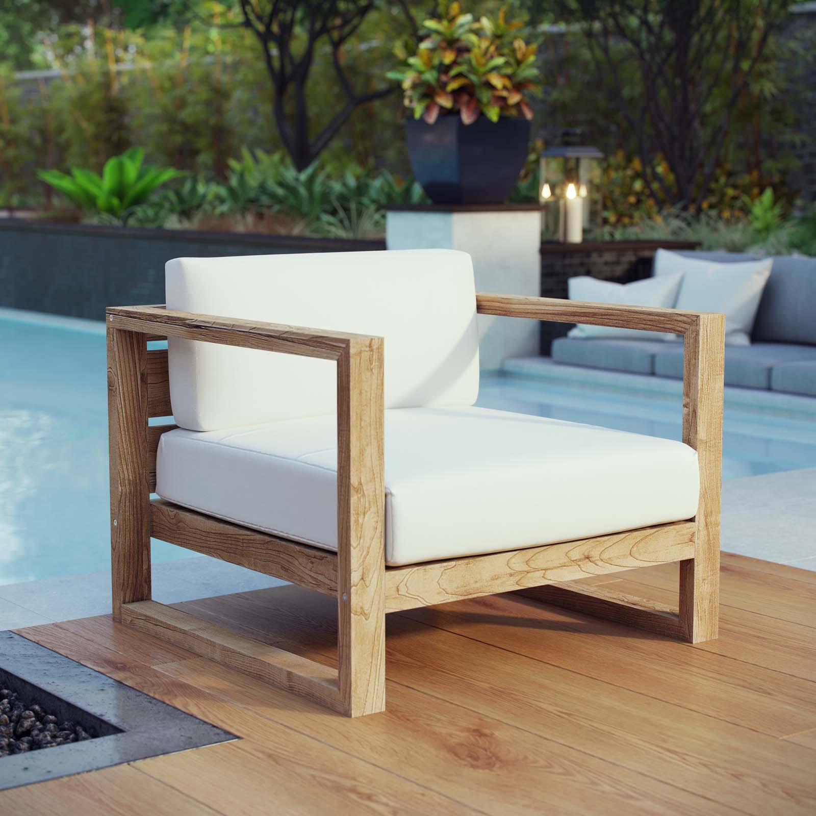 Upland Outdoor Patio Teak Armchair by Modway
