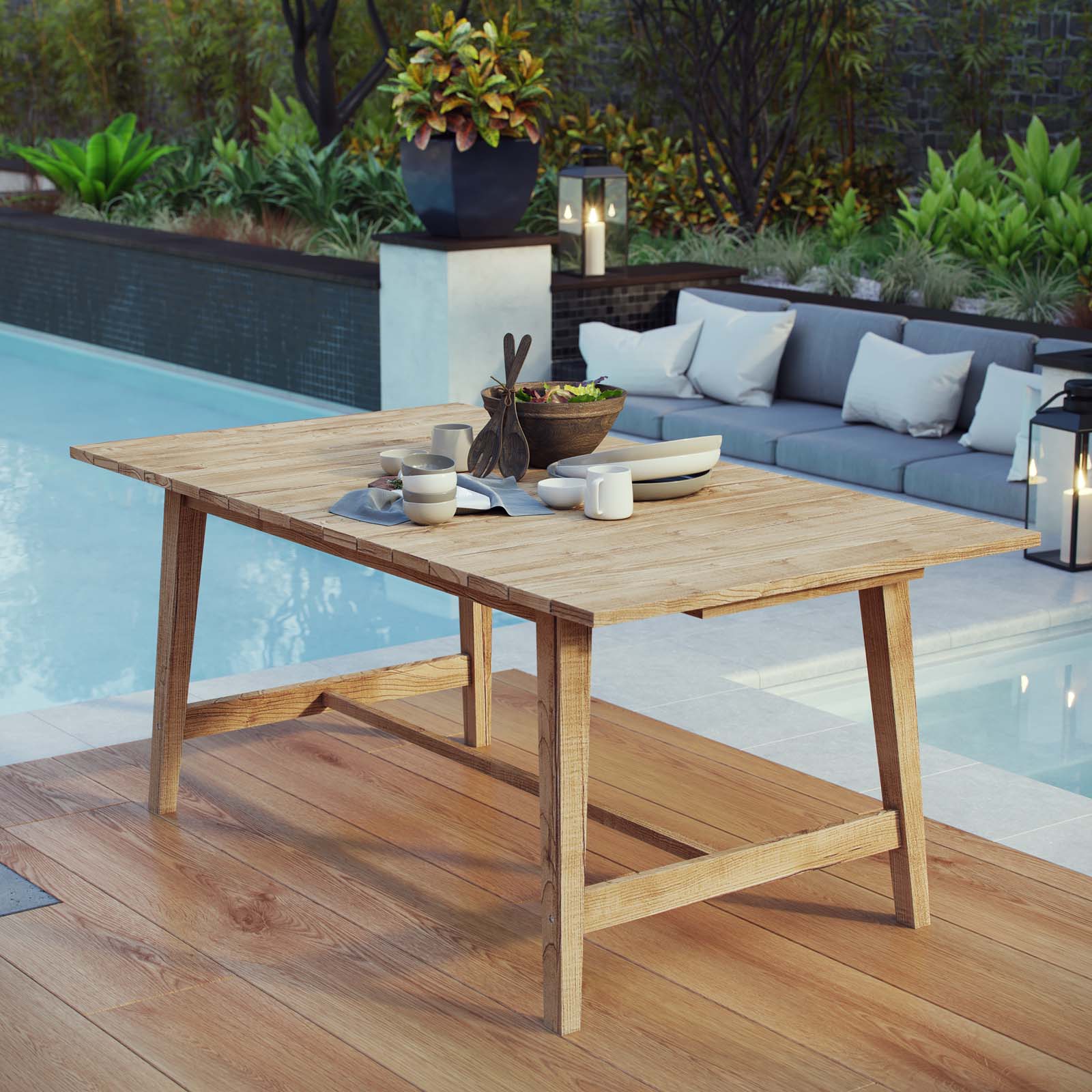 Dorset Outdoor Patio Teak Dining Table by Modway