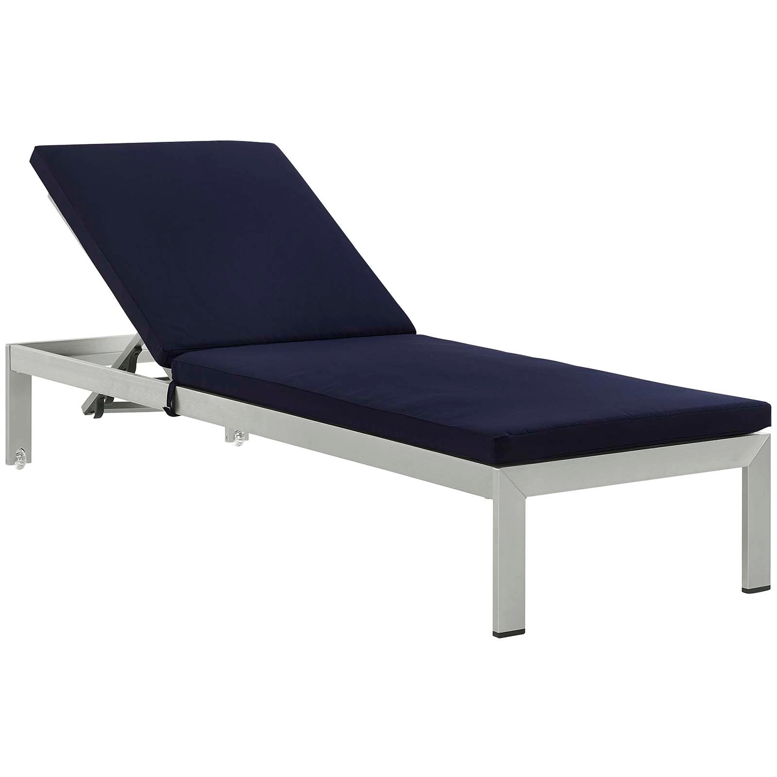 Shore Chaise with Cushions Outdoor Patio Aluminum Set of 6 by Modway
