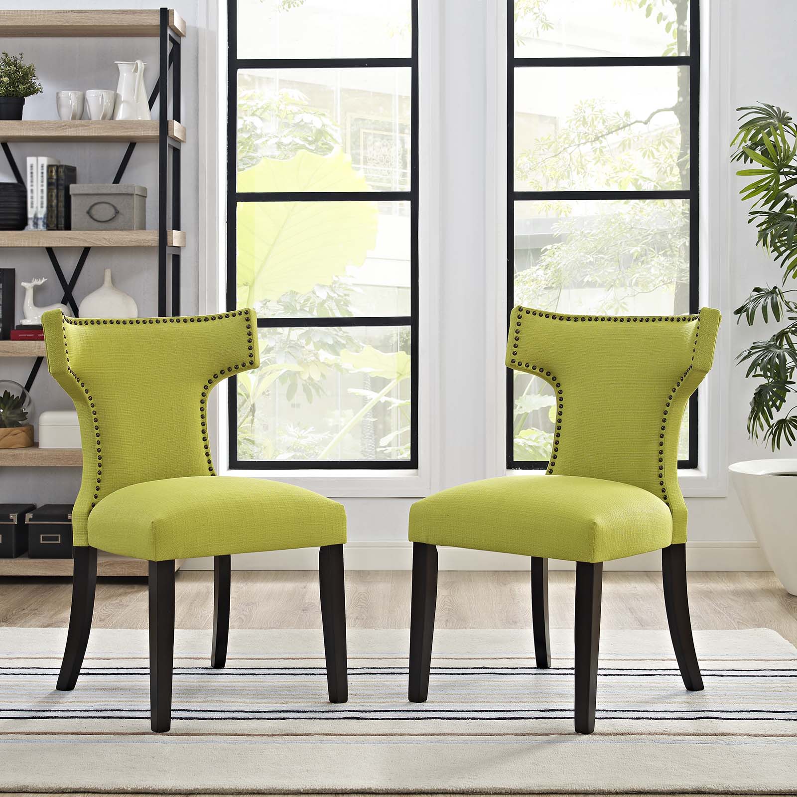 Curve Fabric Dining Side Chair Set of 2 by Modway