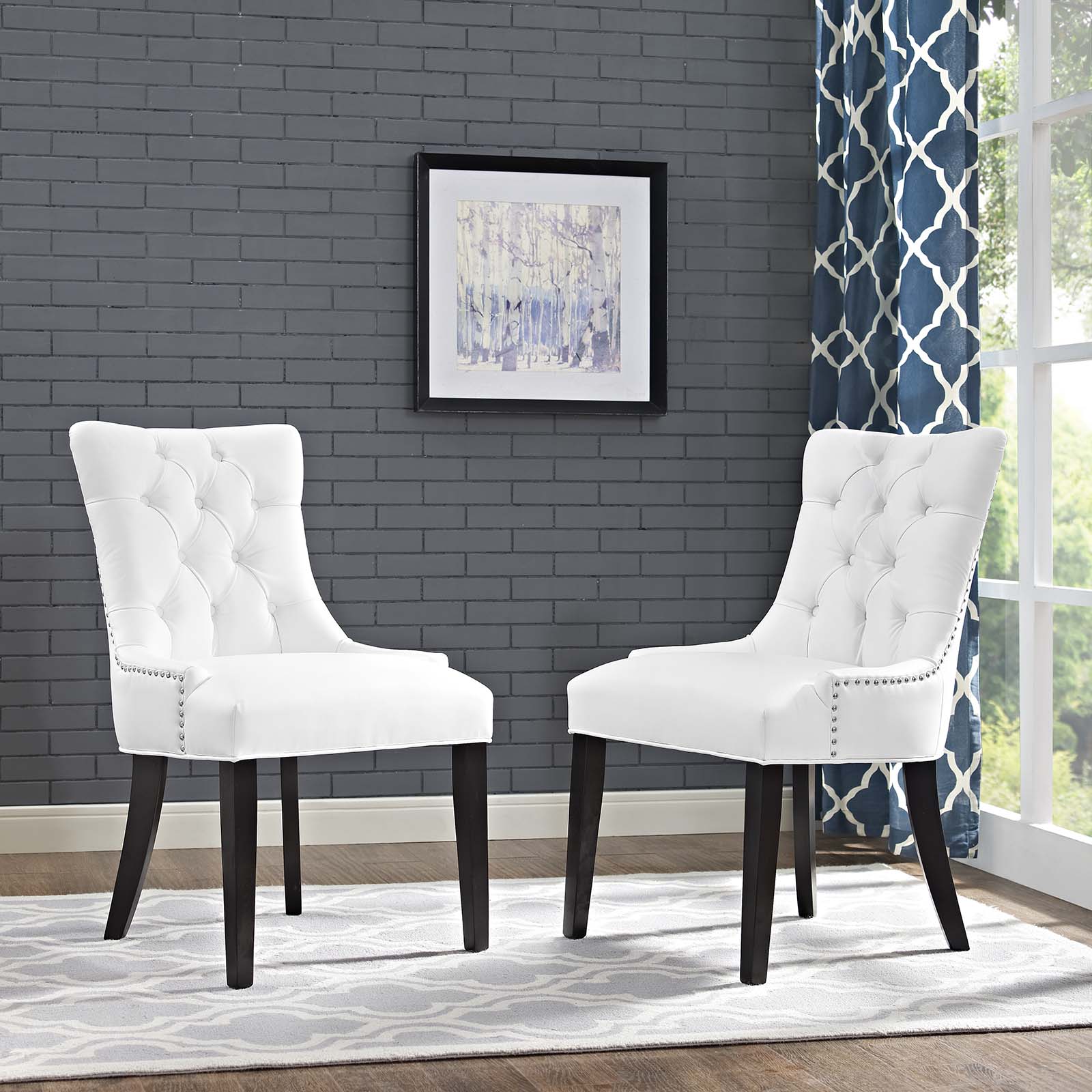 Regent Dining Side Chair Vinyl Set of 2 by Modway