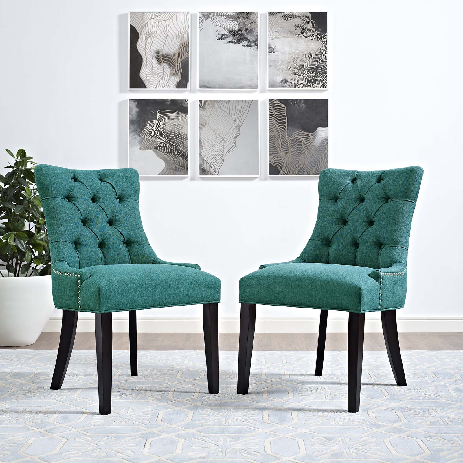 Regent Dining Side Chair Fabric Set of 2 by Modway