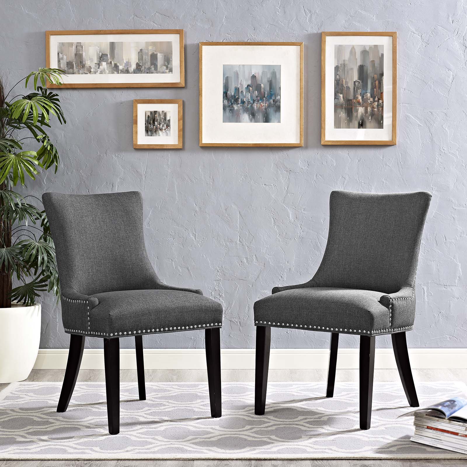 Marquis Dining Side Chair Fabric Set of 2 by Modway