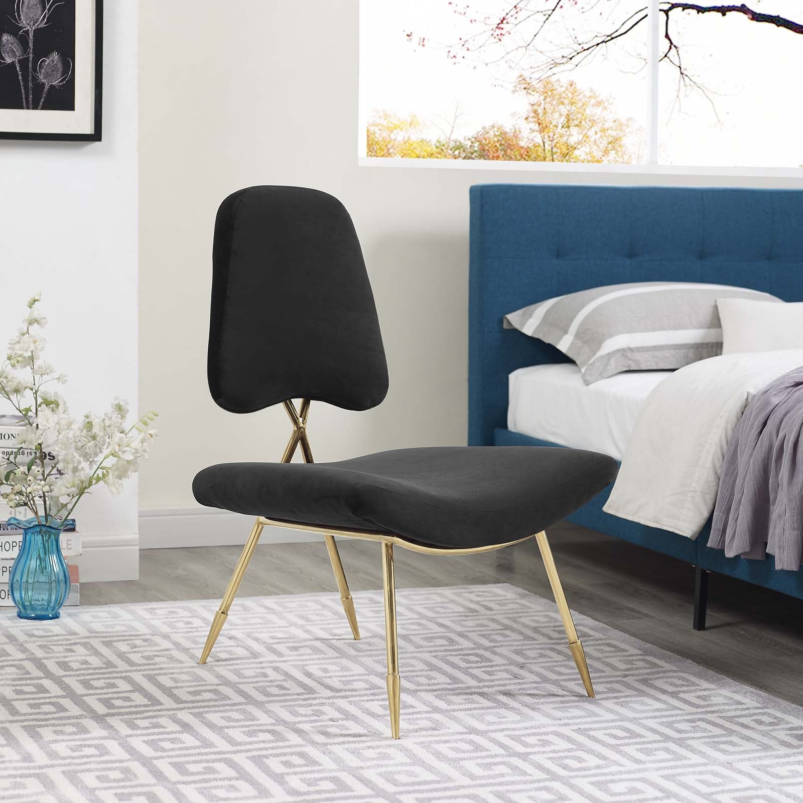 Ponder Performance Velvet Lounge Chair by Modway