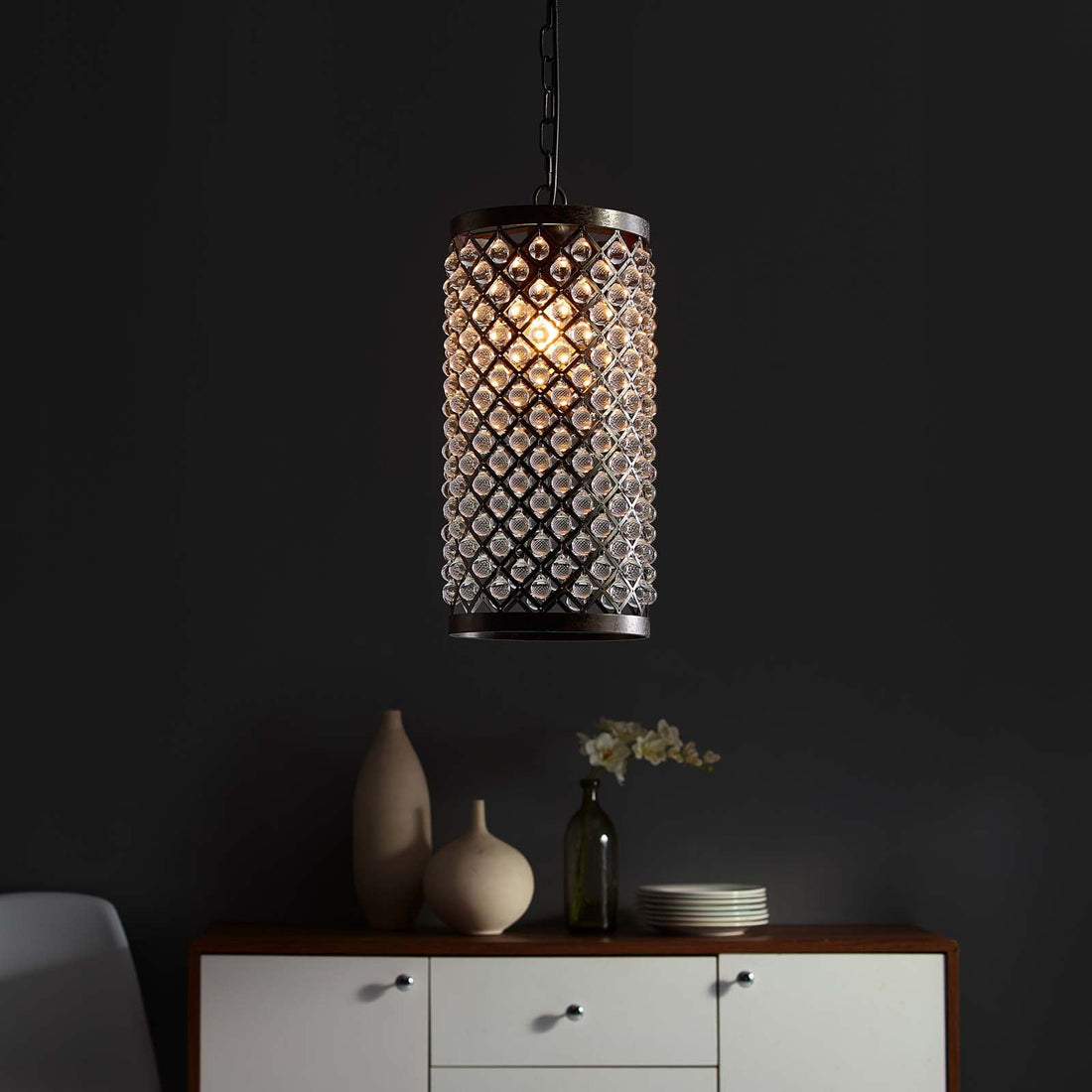 Reflect Glass and Metal Pendant Chandelier by Modway